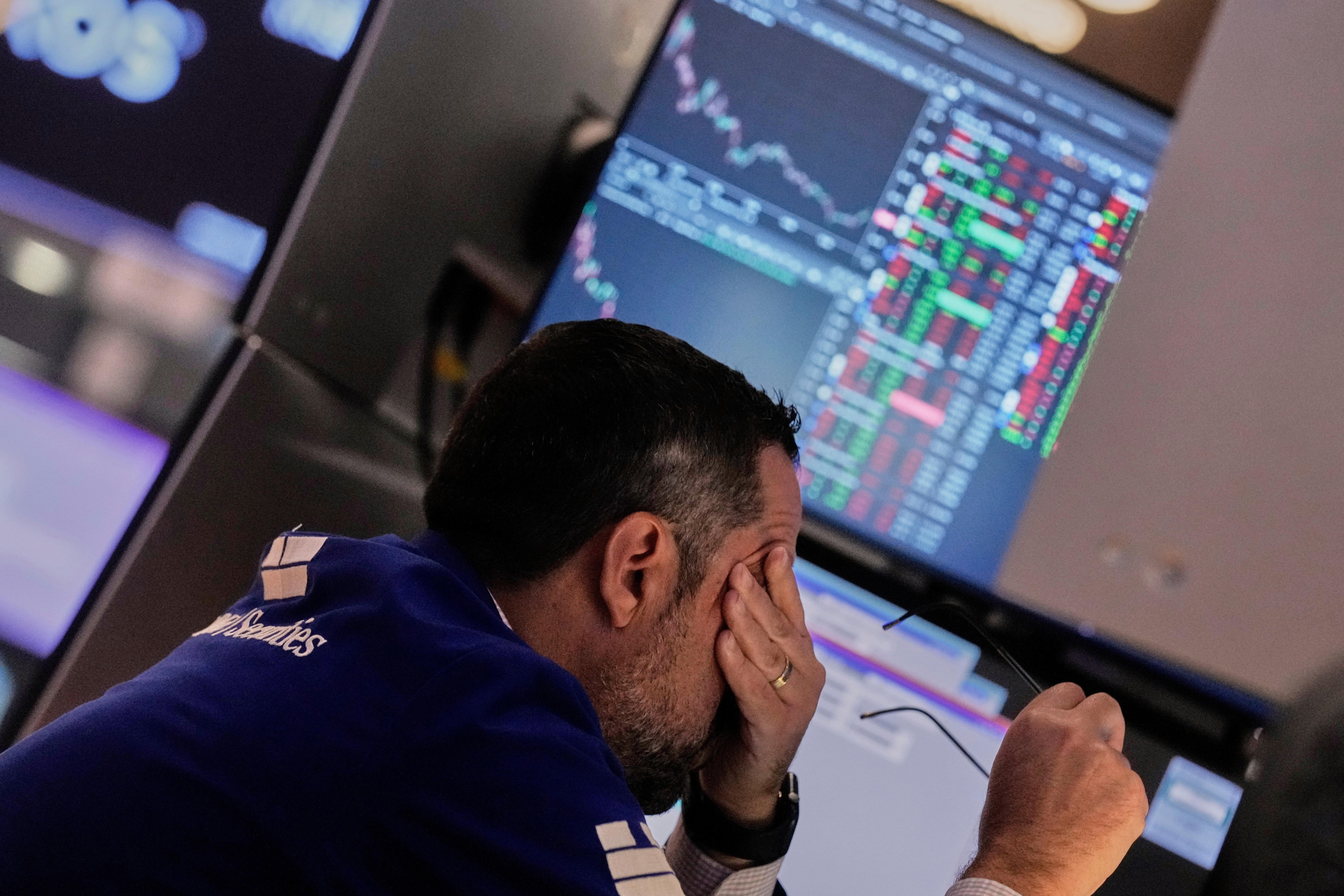 Specialist Brian Fairbrother works on the floor of the New York Stock Exchange, Wednesday, Sept. 10, 2025. (Richard Drew - AP)