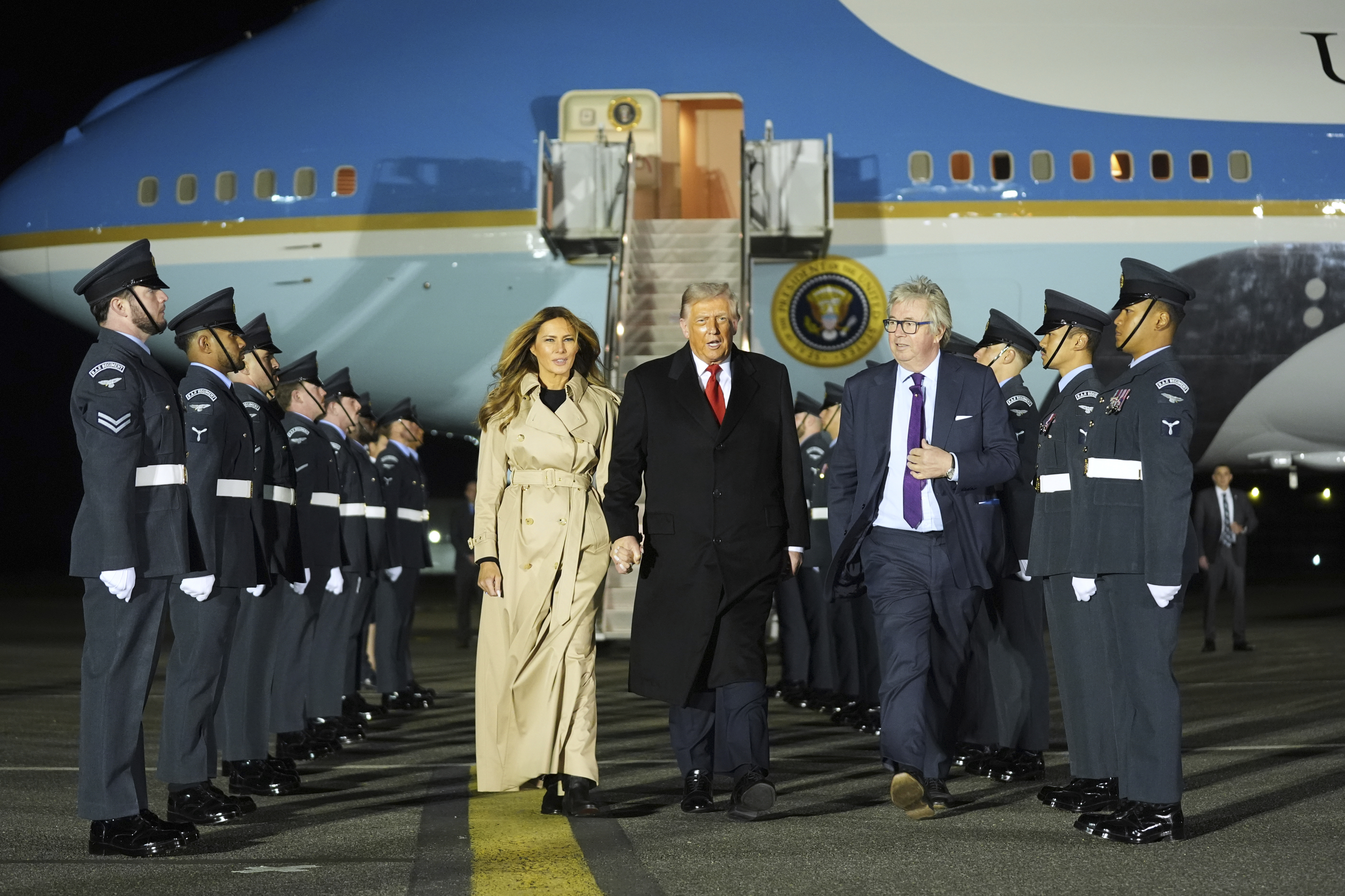 The Latest: Trump enjoys royal pageantry during unprecedented second UK state visit