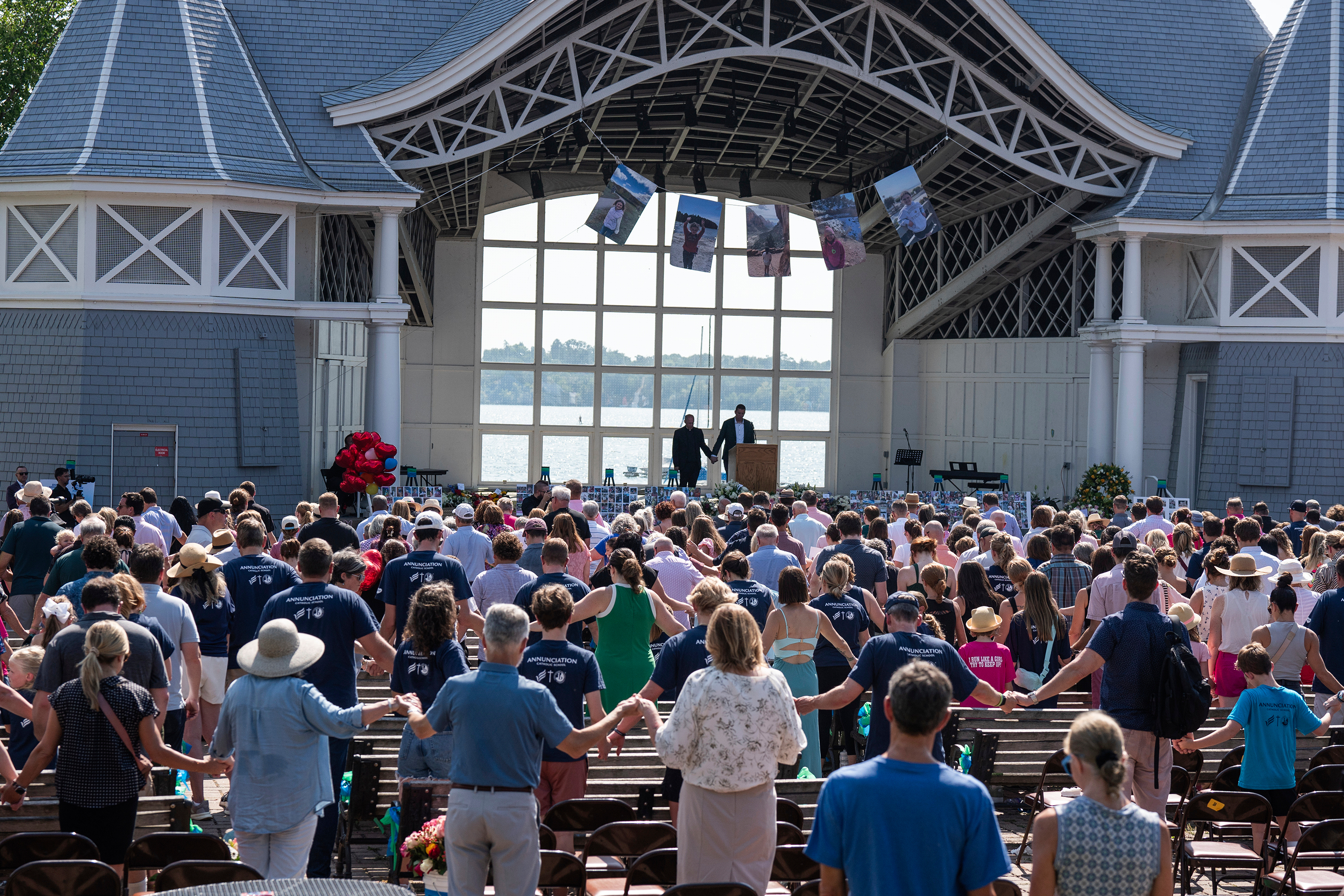 Hundreds gathered for the celebration of life for school-shooting victim Harper Moyski at the Lake Harriet Bandshell in Minneapolis, Minn., on Sunday, Sept. 14, 2025 (Richard Tsong-Taatarii - Star Tribune)