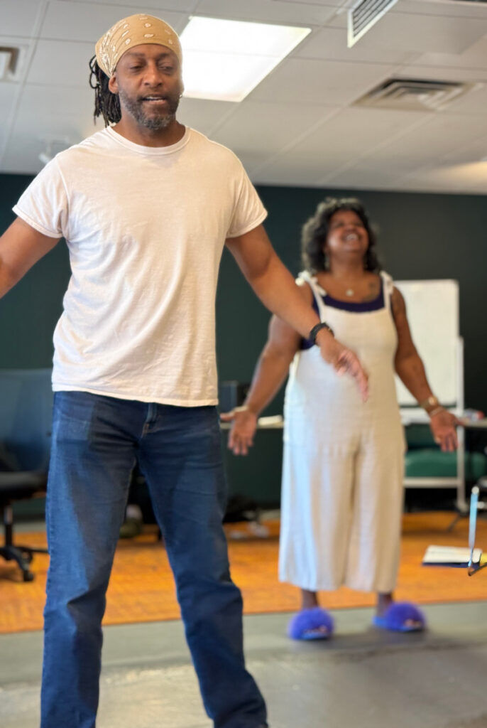 Dancers DeAndre Carroll and Merrian Johnson