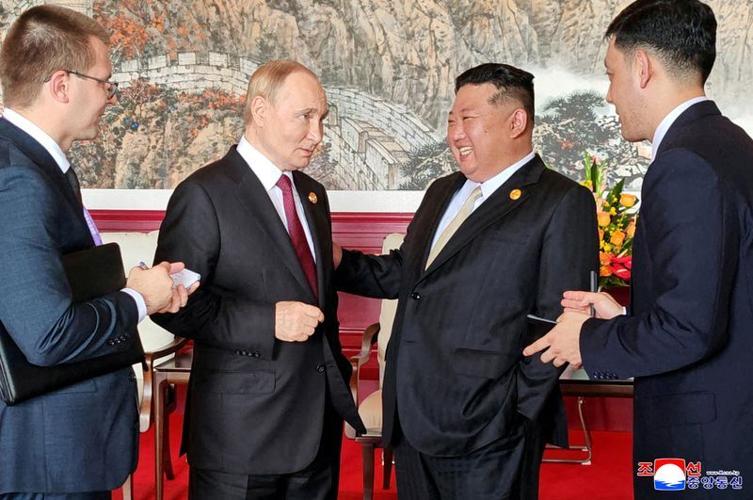 North Korean leader Kim Jong Un meets Russian President Vladimir Putin in Beijing