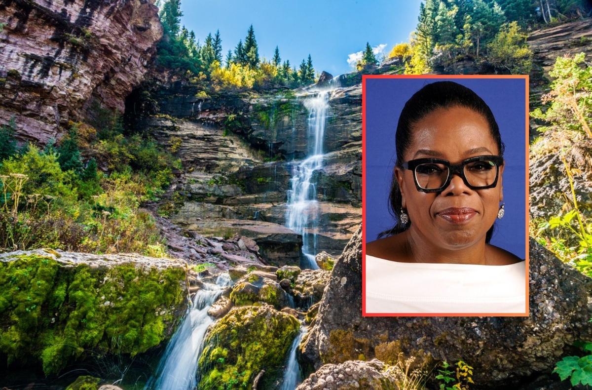 Oprah Winfrey photo: US Embassy South Africa, public domain. Waterfall photo: Greg Meland (iStock).