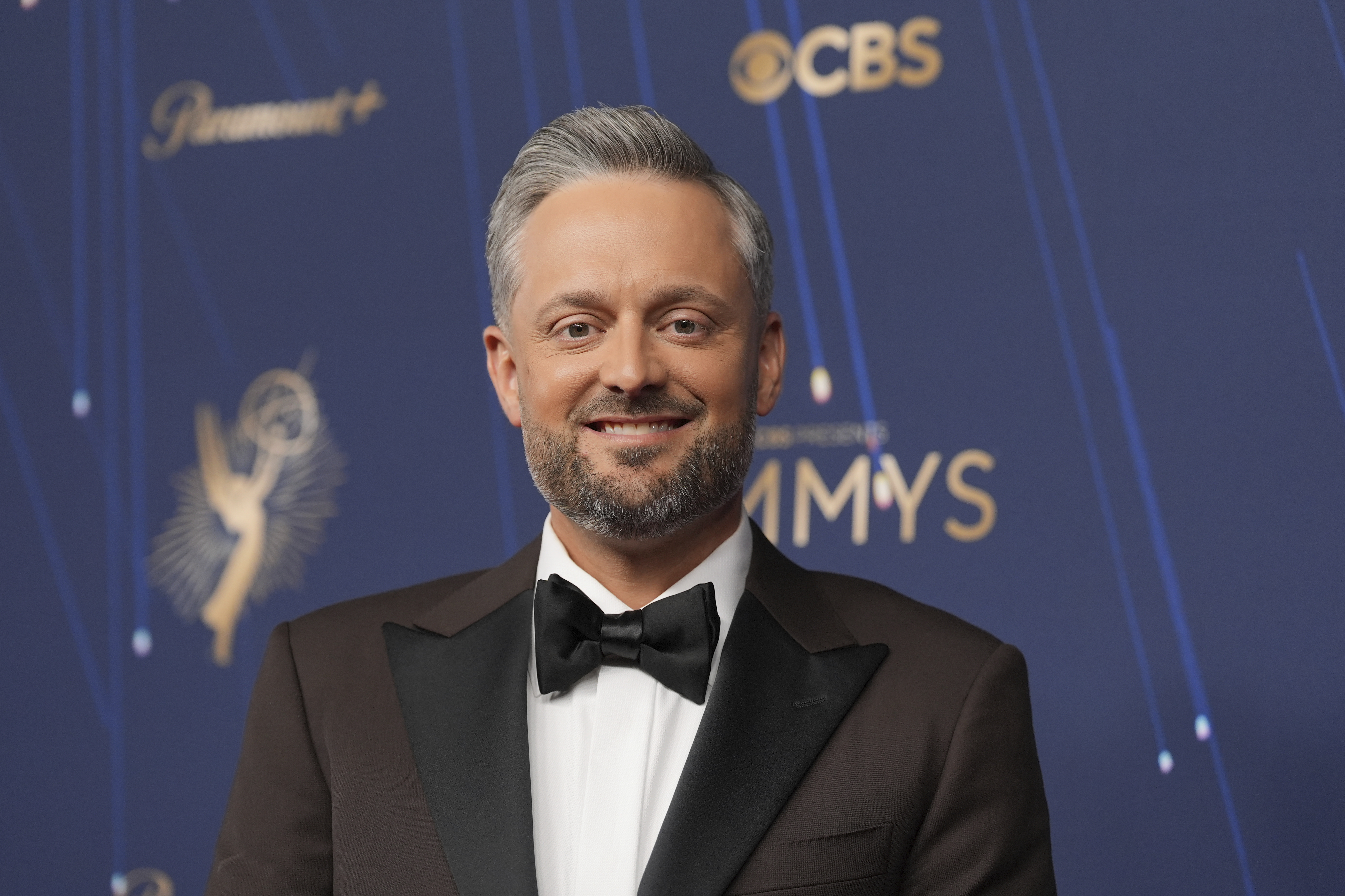 Nate Bargatze arrives at the 77th Primetime Emmy Awards on Sunday, Sept. 14, 2025, at the Peacock Theater in Los Angeles. (Jae C. Hong - Invision)