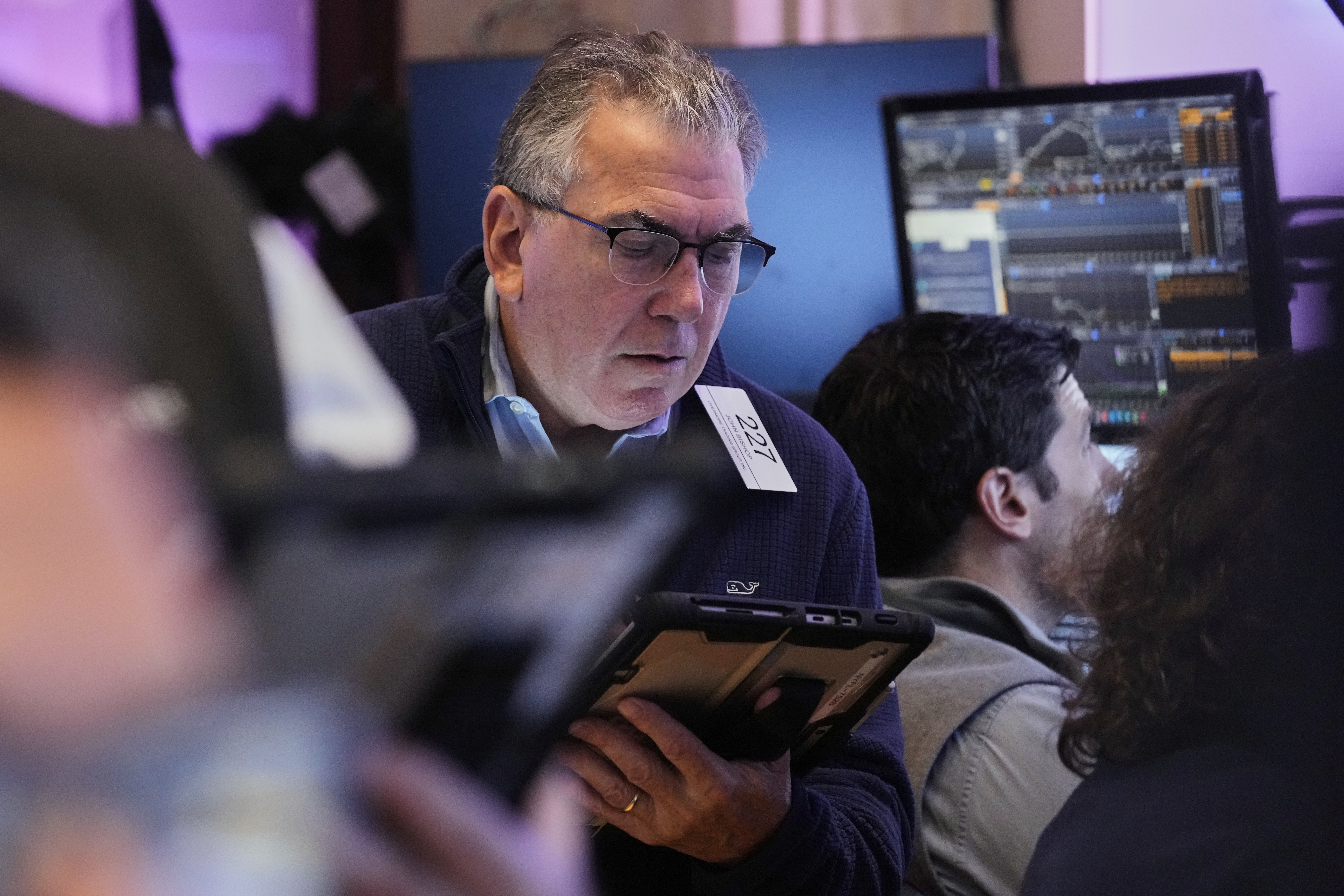 Trader John Bishop works on the floor of the New York Stock Exchange, Wednesday, Sept. 10, 2025. (Richard Drew - AP)