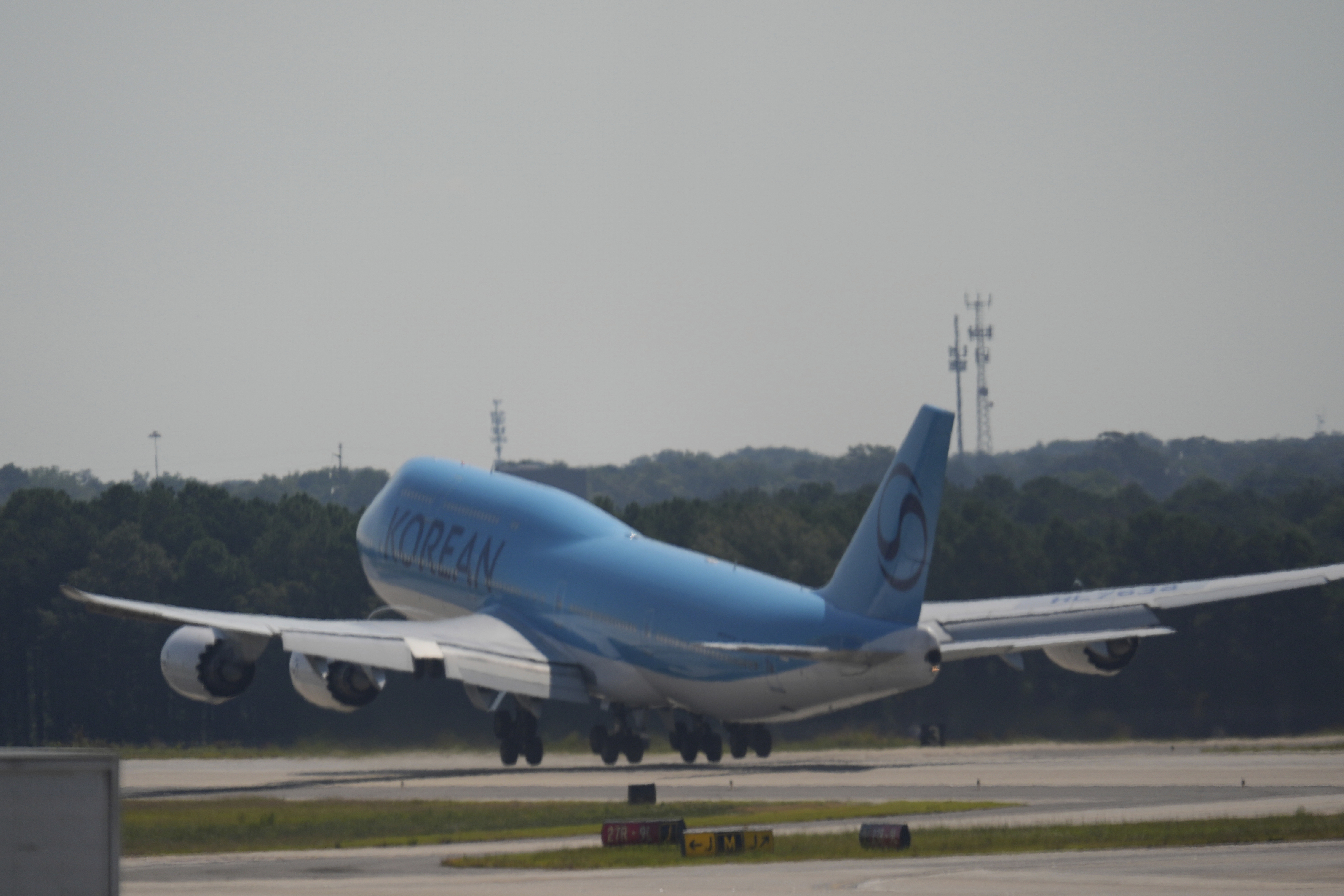 A plane takes off with Korean workers that were detained at Hartsfield-Jackson International Airport in Atlanta, Thursday, Sept. 11, 2025. (George Walker IV - AP)