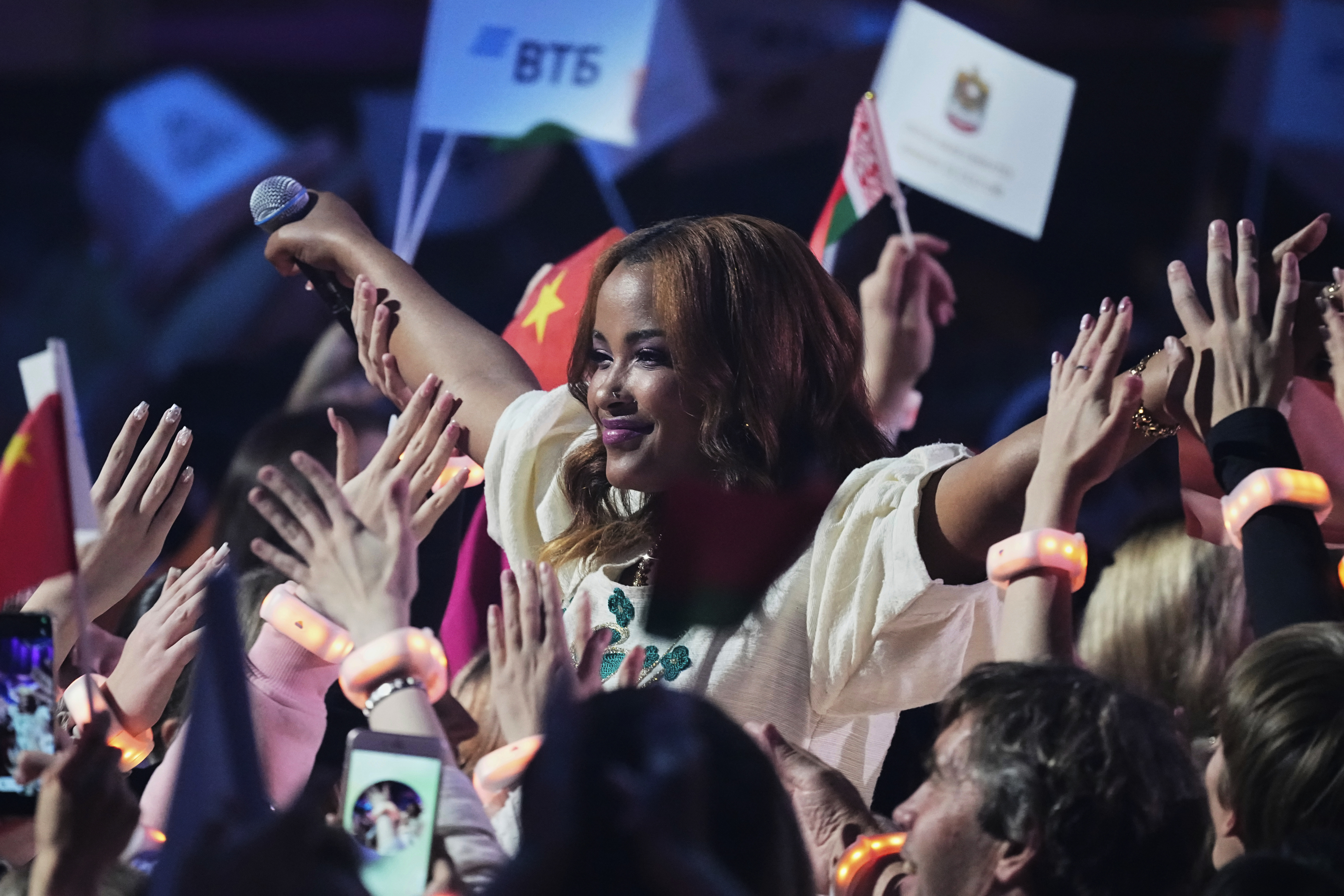 Ethiopia's Netsanet Sultan performs the song 