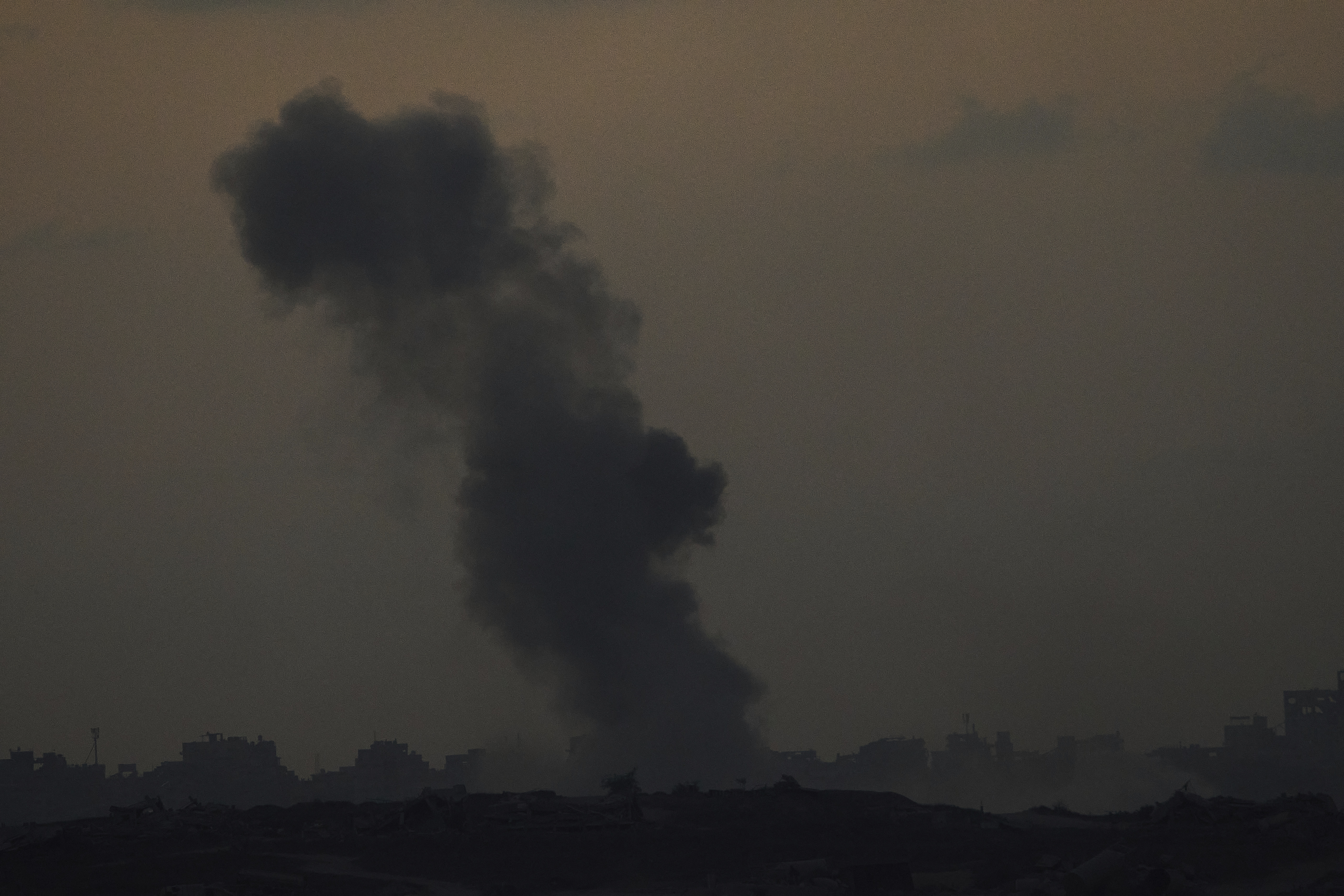 Smoke billows over the Gaza Strip following an Israeli bombardment, as seen from southern Israel, Tuesday, Sept.9, 2025. (Ariel Schalit - AP)
