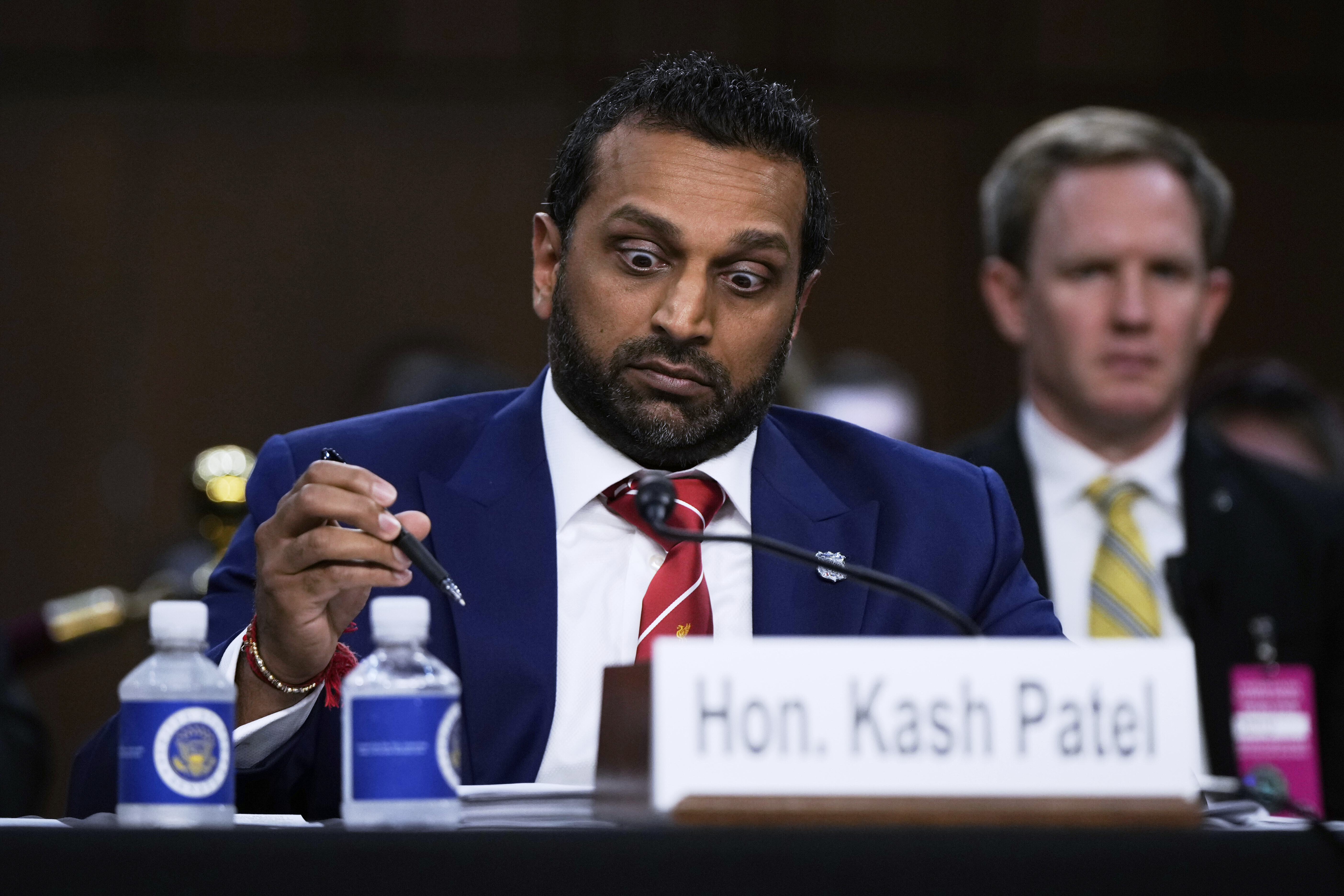 FBI Director Kash Patel appears before the Senate Judiciary Committee for his first oversight hearing, Tuesday, Sept. 16, 2025, at the Capitol in Washington. (Julia Demaree Nikhinson - AP)