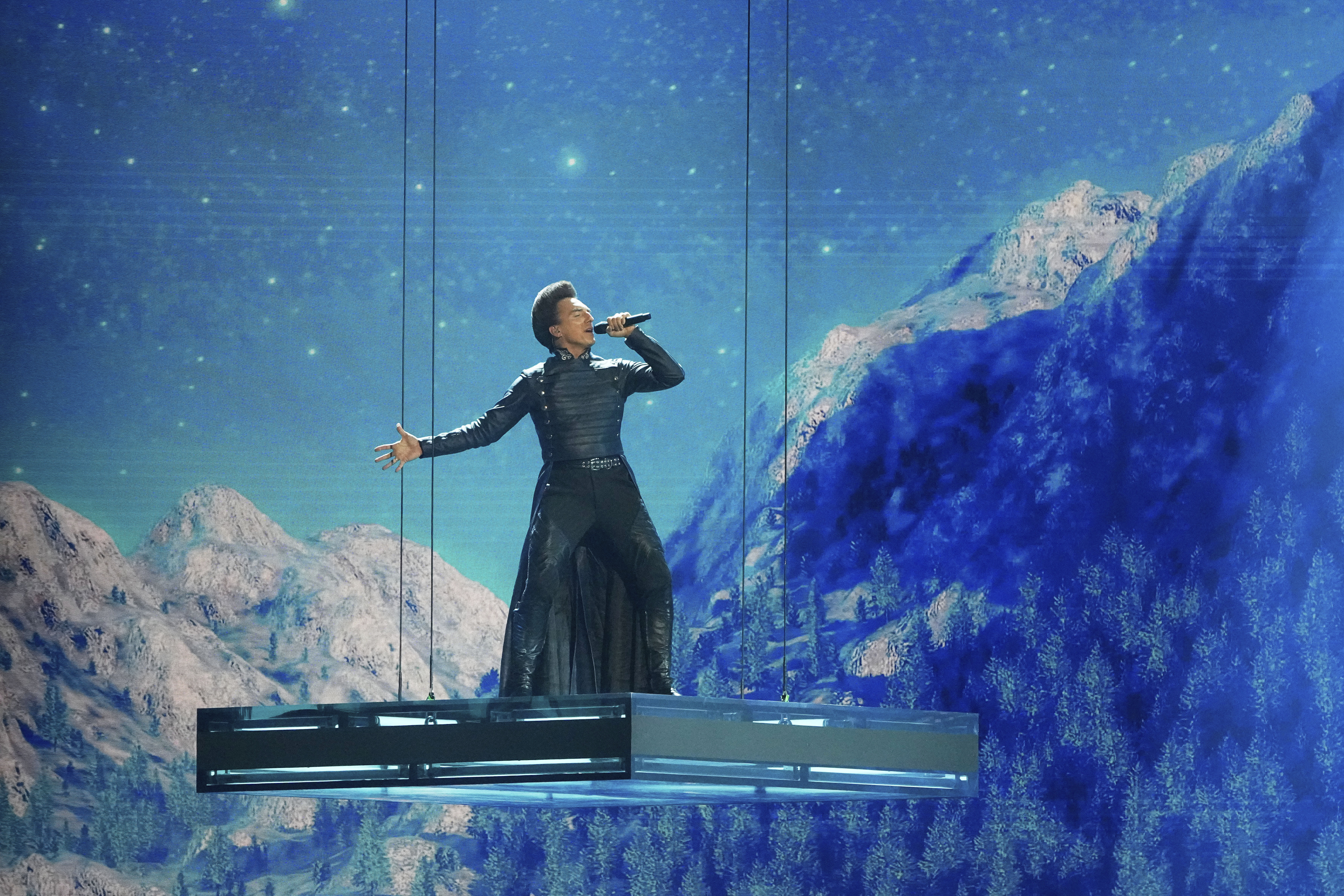 Serbia's Slobodan Trkulja performs the song 