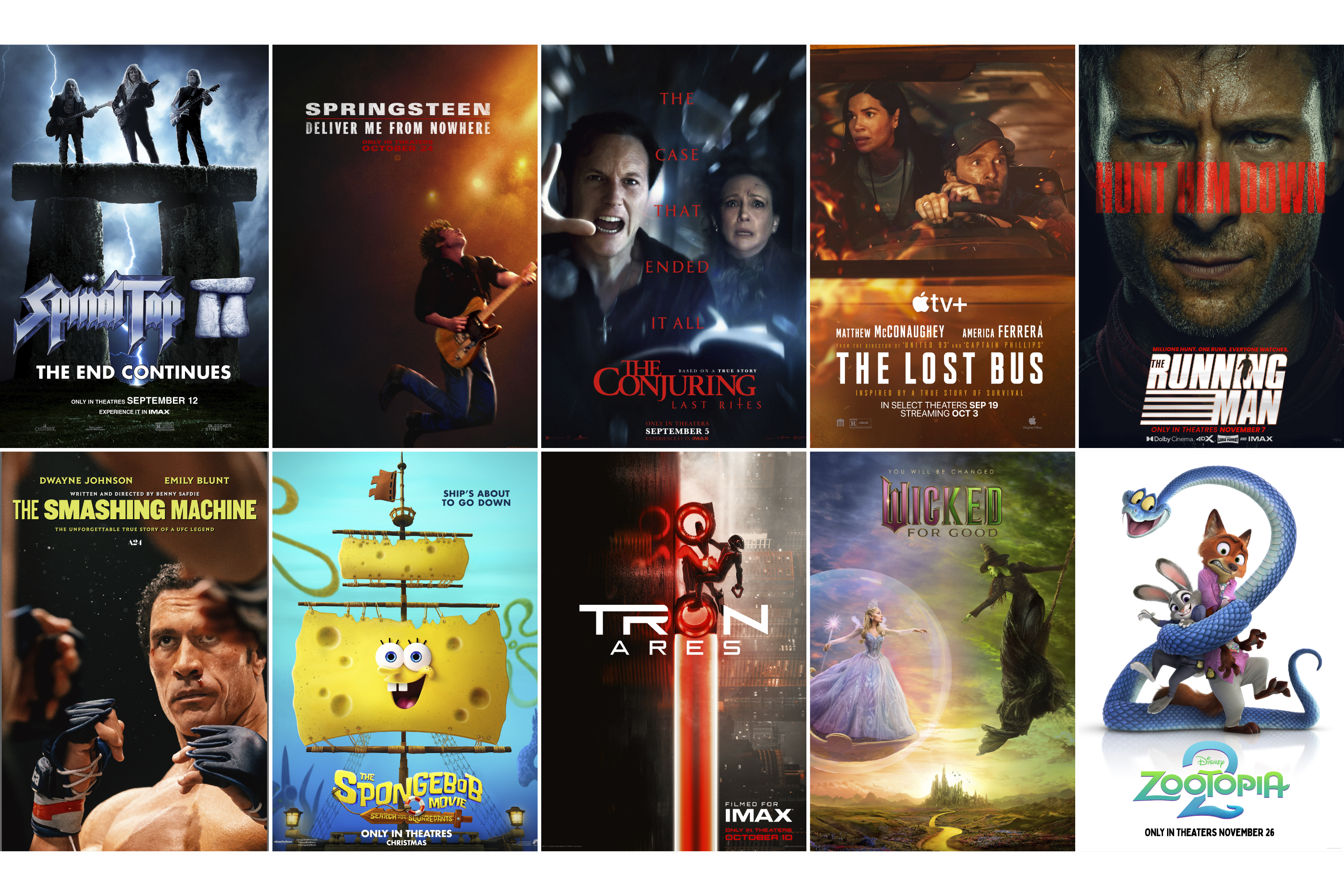 This combination of images shows promotional art for the films 