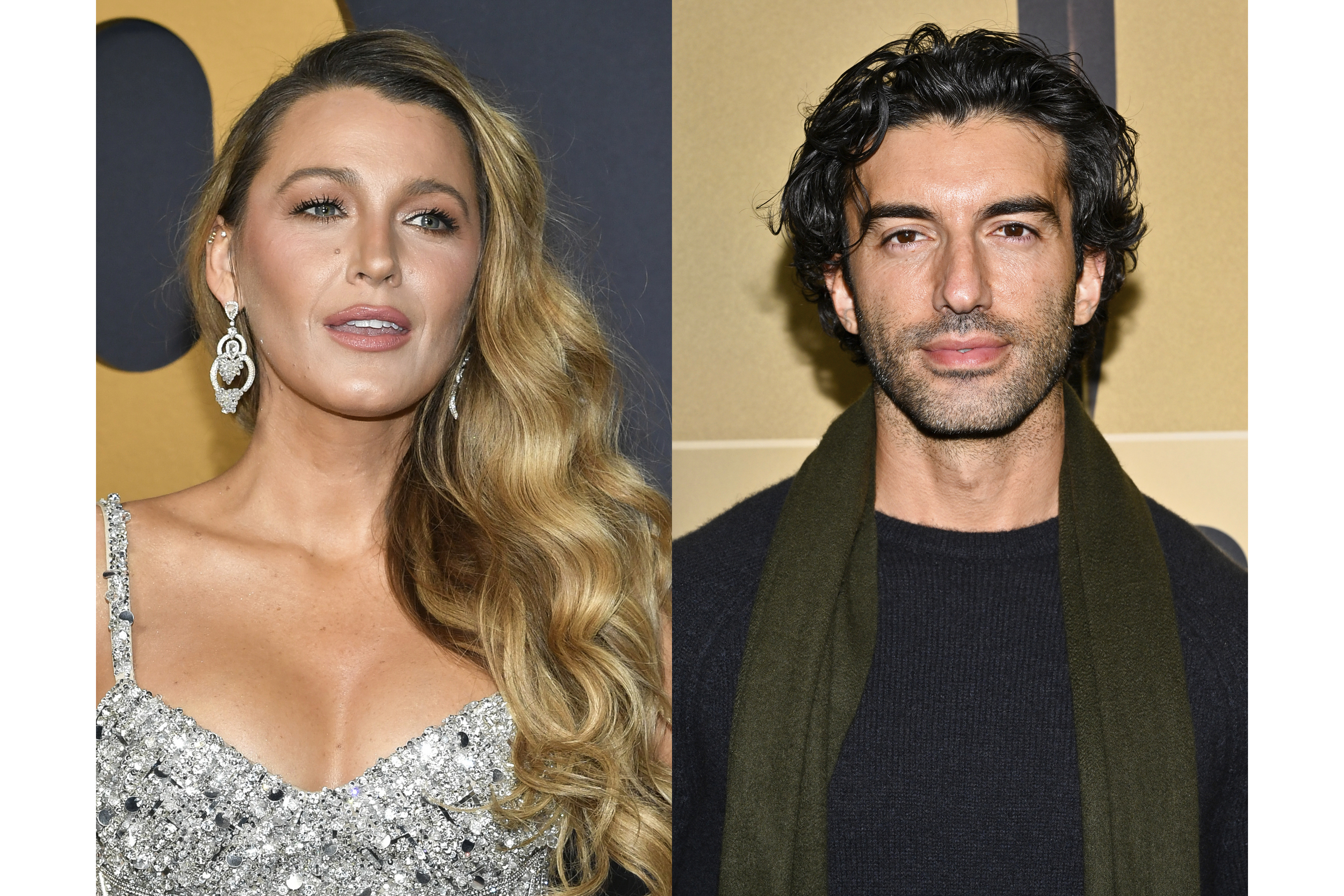 FILE - Blake Lively is seen in New York on Feb. 16, 2025, left, and Justin Baldoni attends a screening in New York on Dec. 13, 2023. (Evan Agostini - AP)