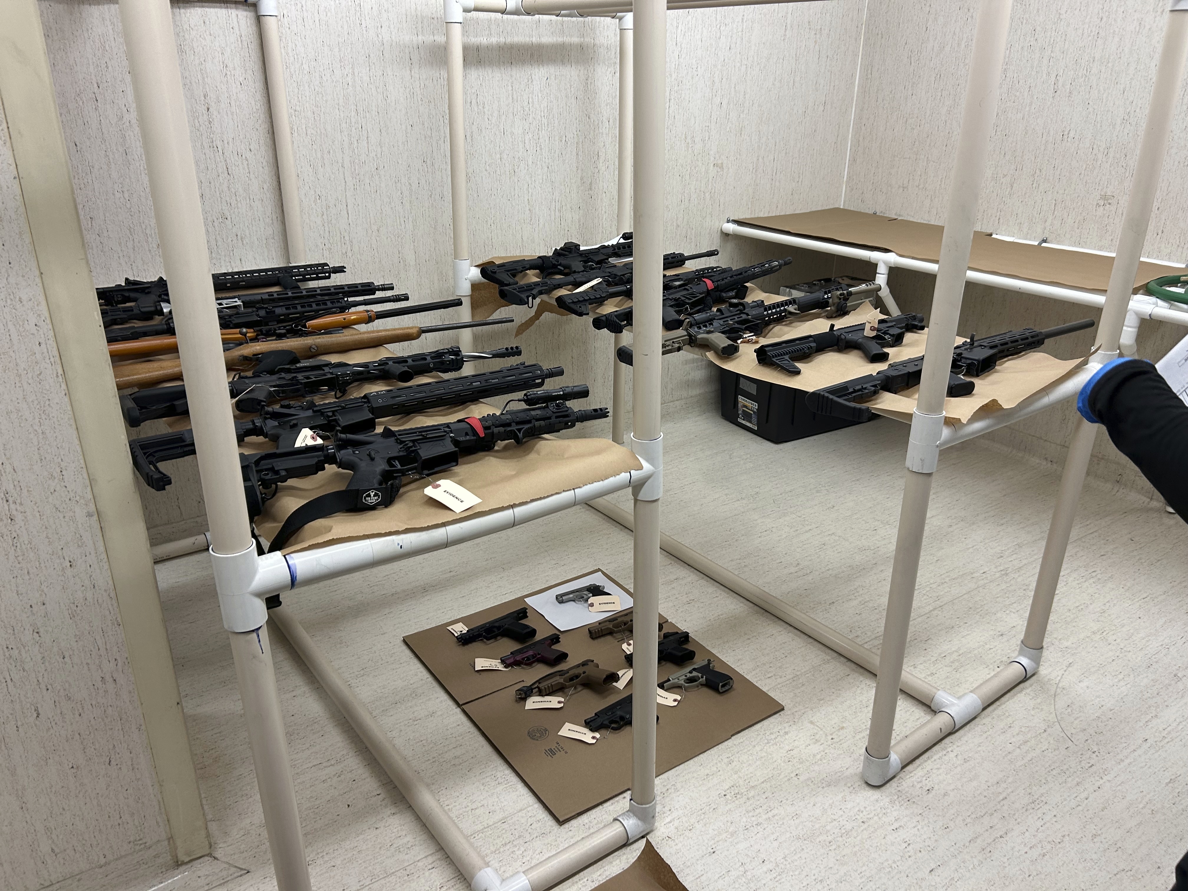 Police say they seized 23 guns from the home of a 13-year-old who appeared to idolize mass shooters