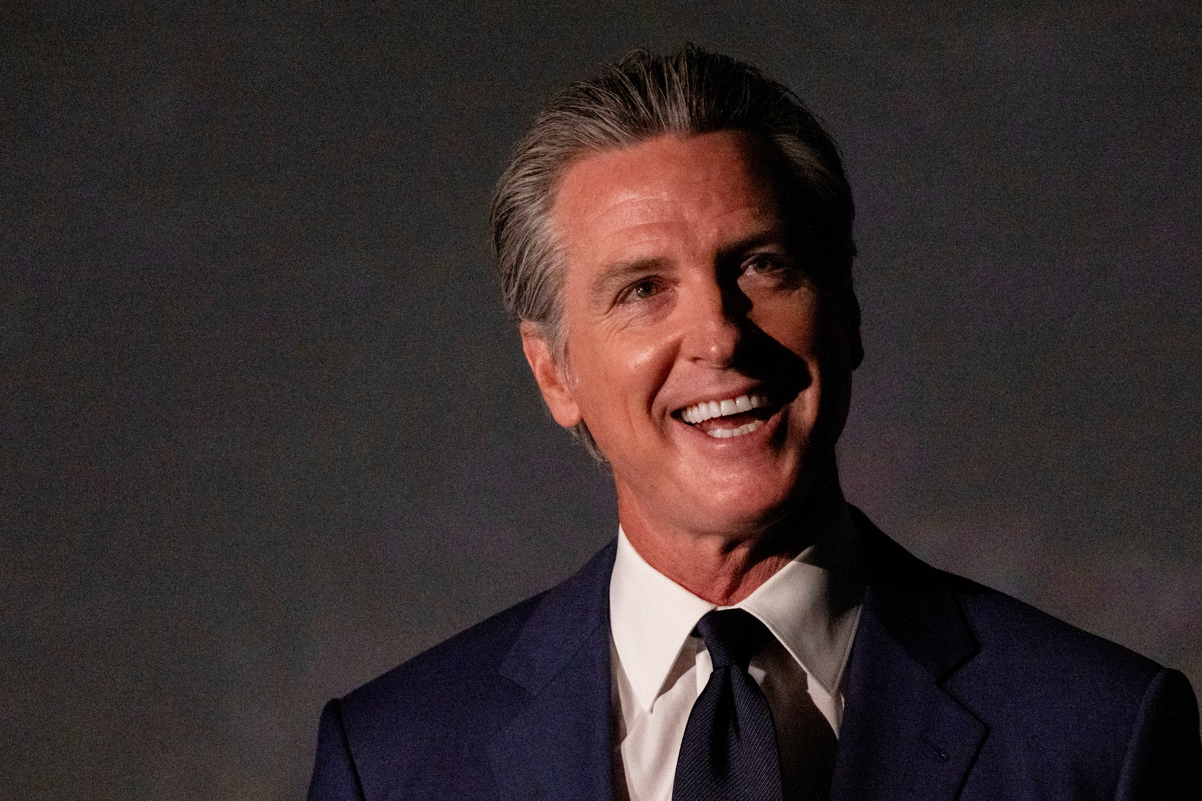 California Gov. Gavin Newsom hosts a press conference and signs a slew of climate initiative bills at the Academy of Sciences, Friday, Sept. 19, 2025, in San Francisco. (Camille Cohen - FR172253 AP)