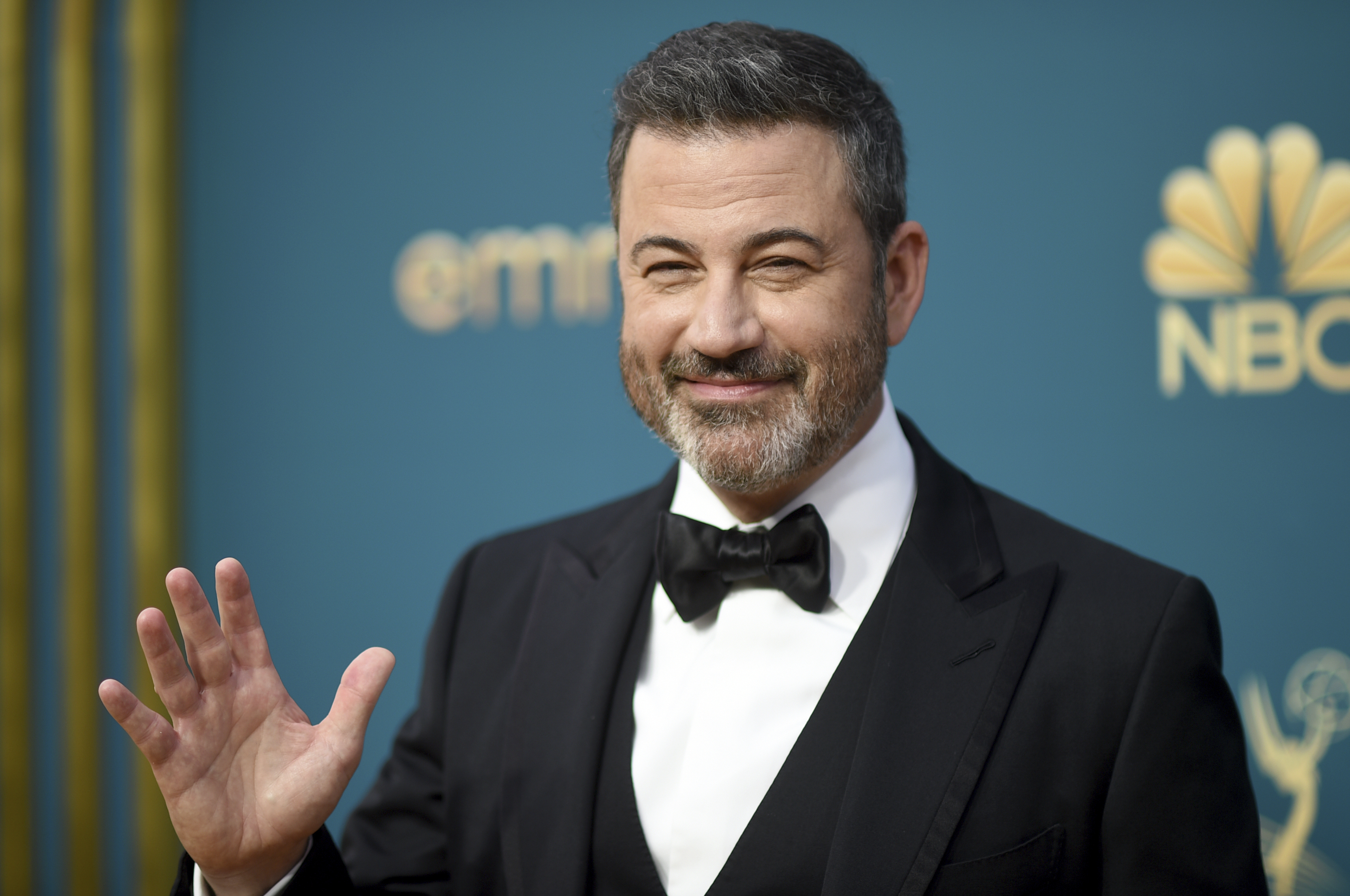FILE - Jimmy Kimmel appears at the 74th Primetime Emmy Awards in in Los Angeles on Monday, Sept. 12, 2022. (Richard Shotwell - Invision)