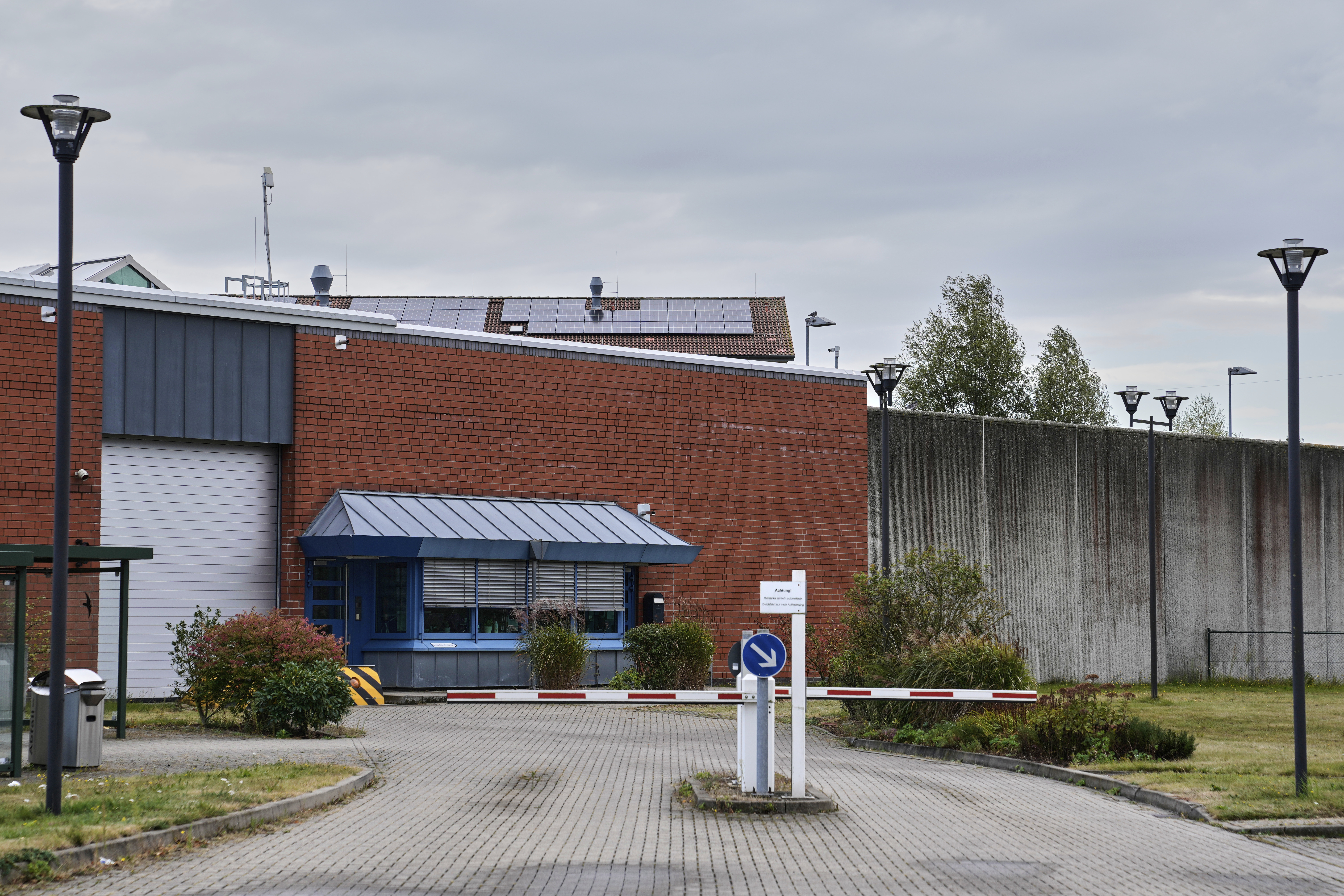 The entrance to the prison where Christian B., a suspect in the case of British girl Maddie McCann, who has been missing since 2007, is serving a prison sentence for rape and from which he is due to be released in the next few days, is pictured in Sehnde, Germany, Tuesday, Sept. 16, 2025. (Markus Schreiber - AP)