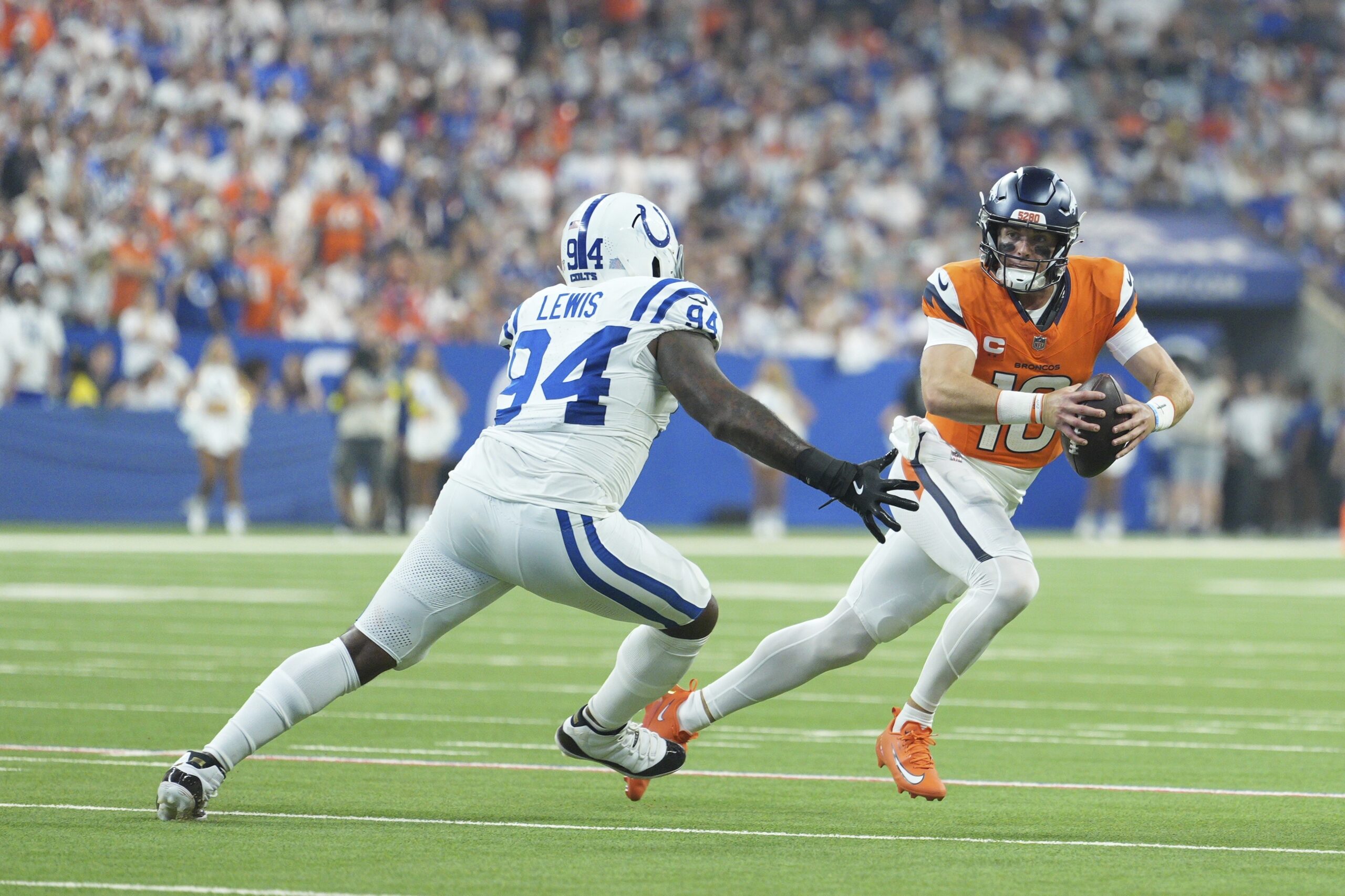 Quarterback Bo Nix: Mounting Broncos errors at end of Colts loss ‘started with my turnover’