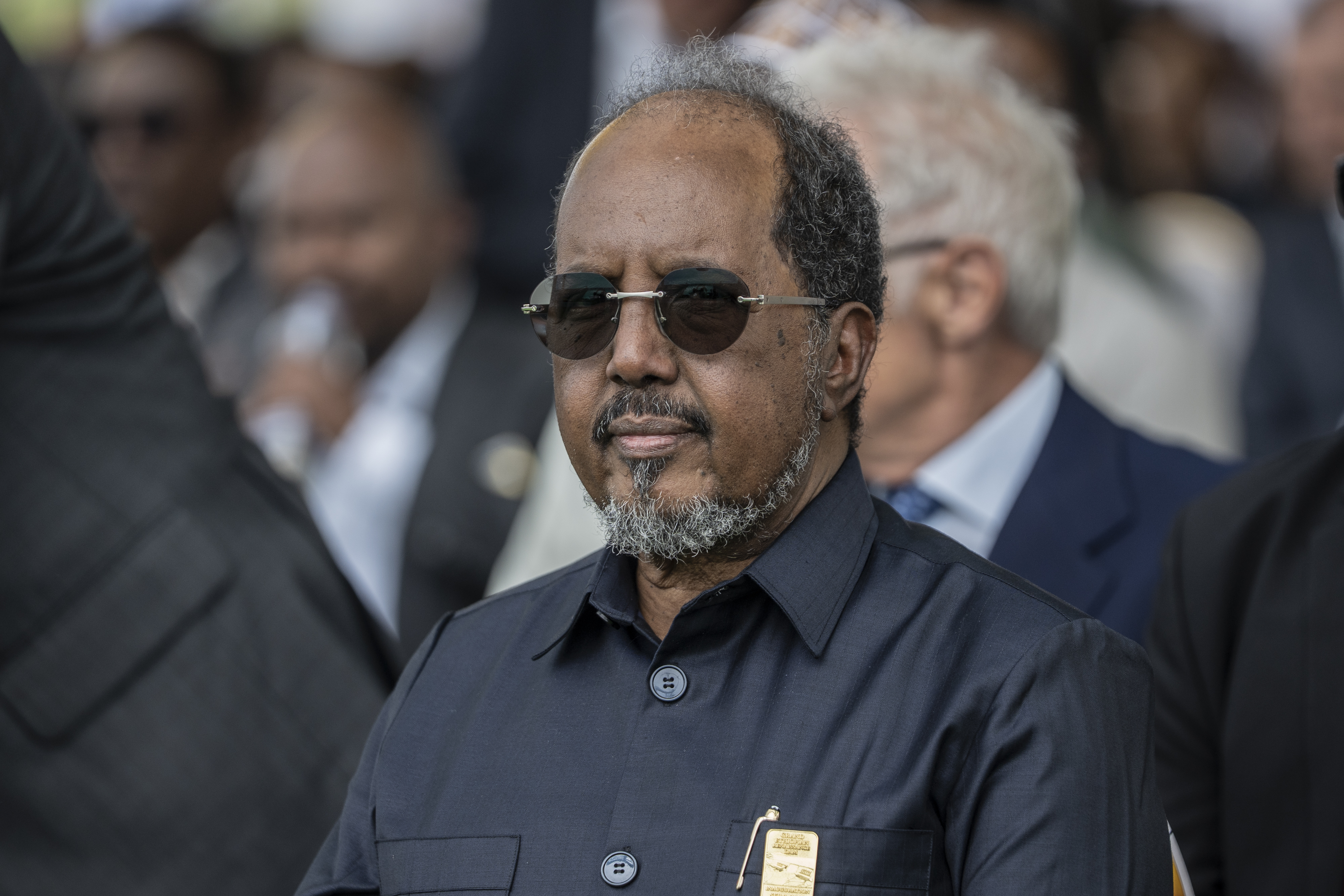 Somalia President Hassan Sheikh Mohamud looks on during the inauguration of the Grand Ethiopian Renaissance Dam in Benishangul-Gumuz, Ethiopia, Tuesday, Sept. 9, 2025. (Uncredited - AP)