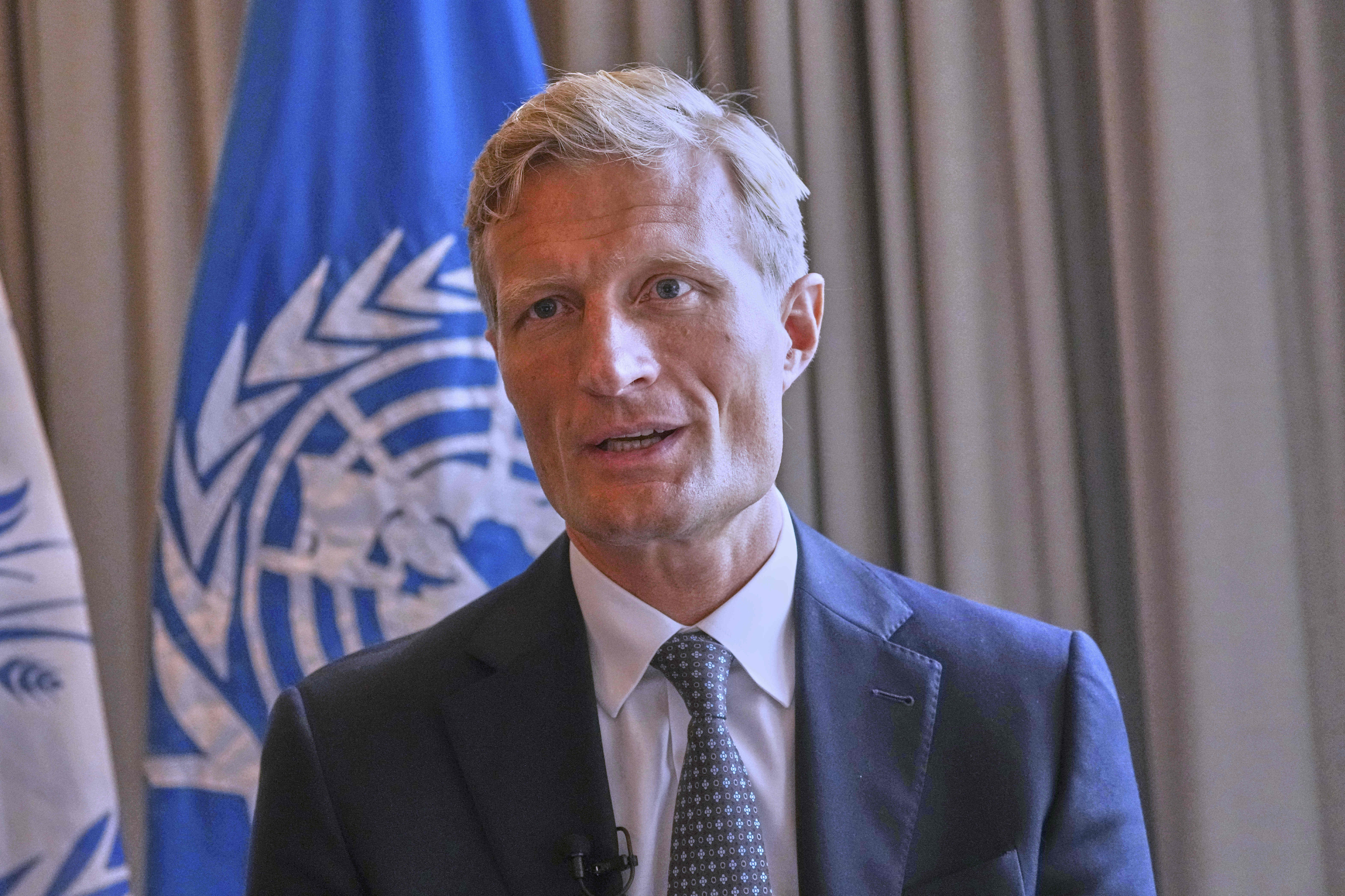 Carl Skau, deputy executive director and chief operating officer of the World Food Program, talks to The Associated Press during an interview in Bangkok, Thailand, Tuesday, Sept. 16, 2025. (Sakchai Lalit - AP)