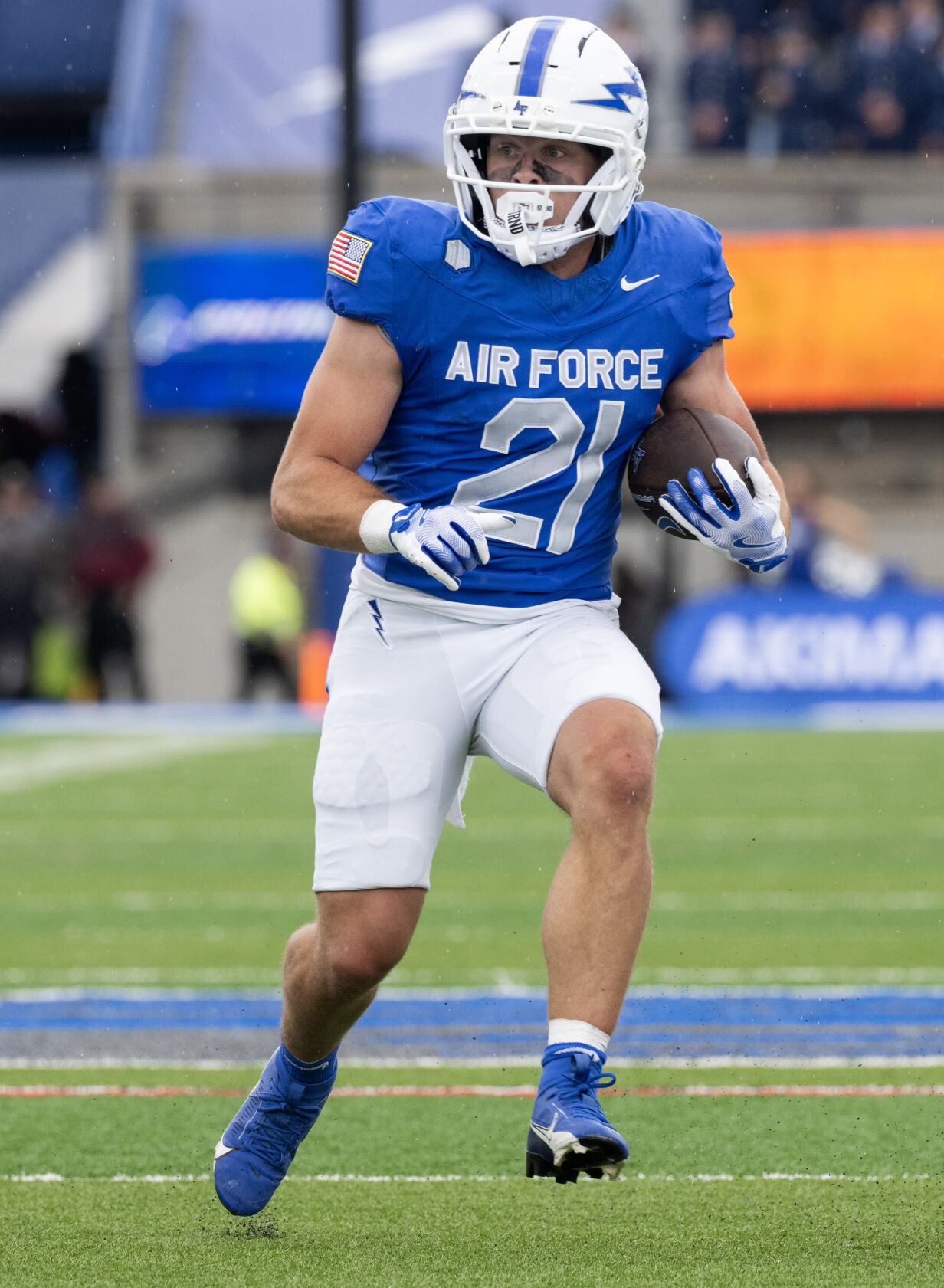 Air Force Falcons wide receiver Cade Harris (21) runs down field against the Bucknell Bison during the first half Saturday, Aug. 30, 2025, at Falcon Stadium. (The Gazette, Christian Murdock) (Christian Murdock)