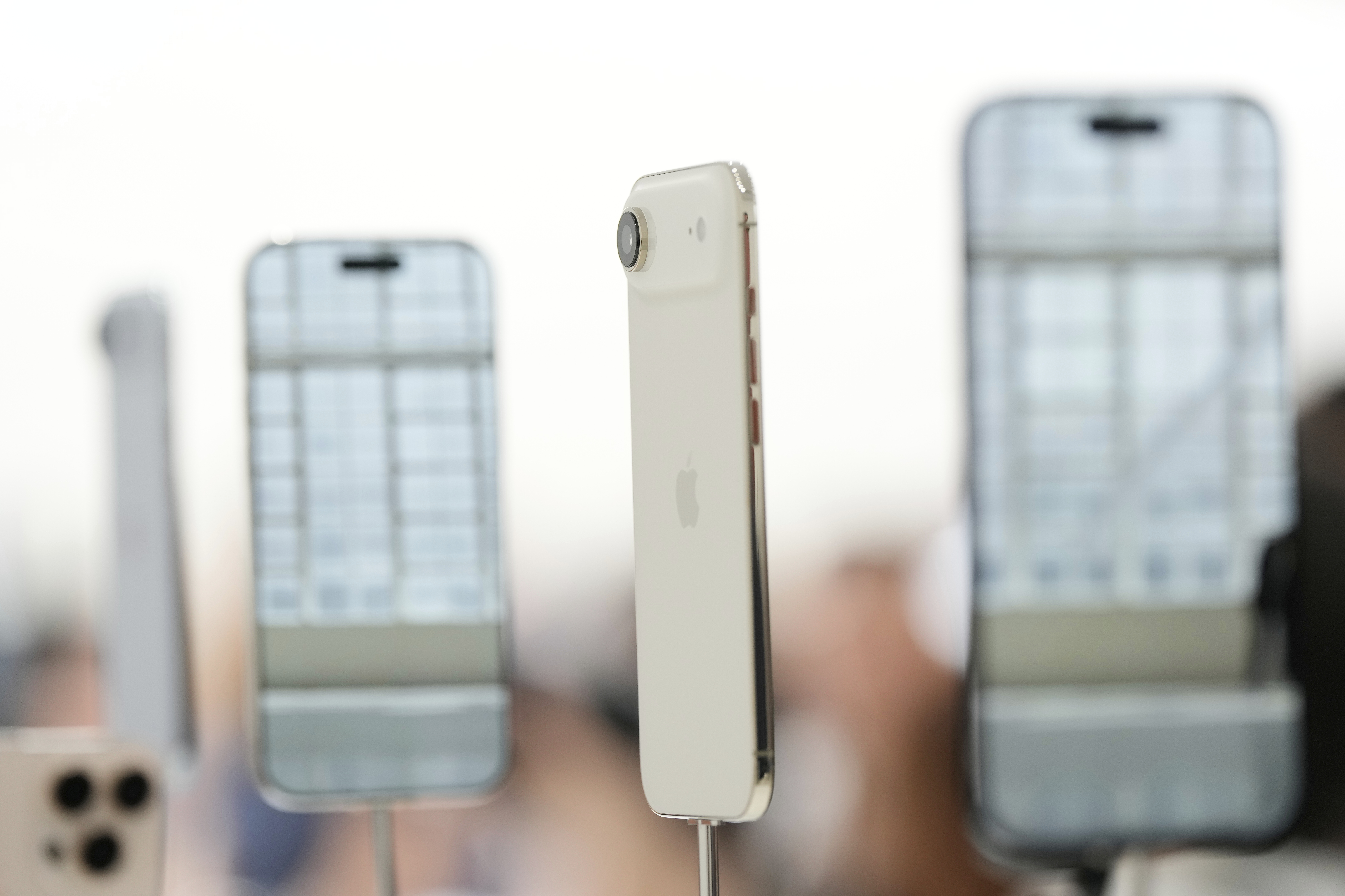 The iPhone Air is displayed during an announcement of new products at Apple Park on Tuesday, Sept. 9, 2025, in Cupertino, Calif. (Godofredo A. Vásquez - AP)