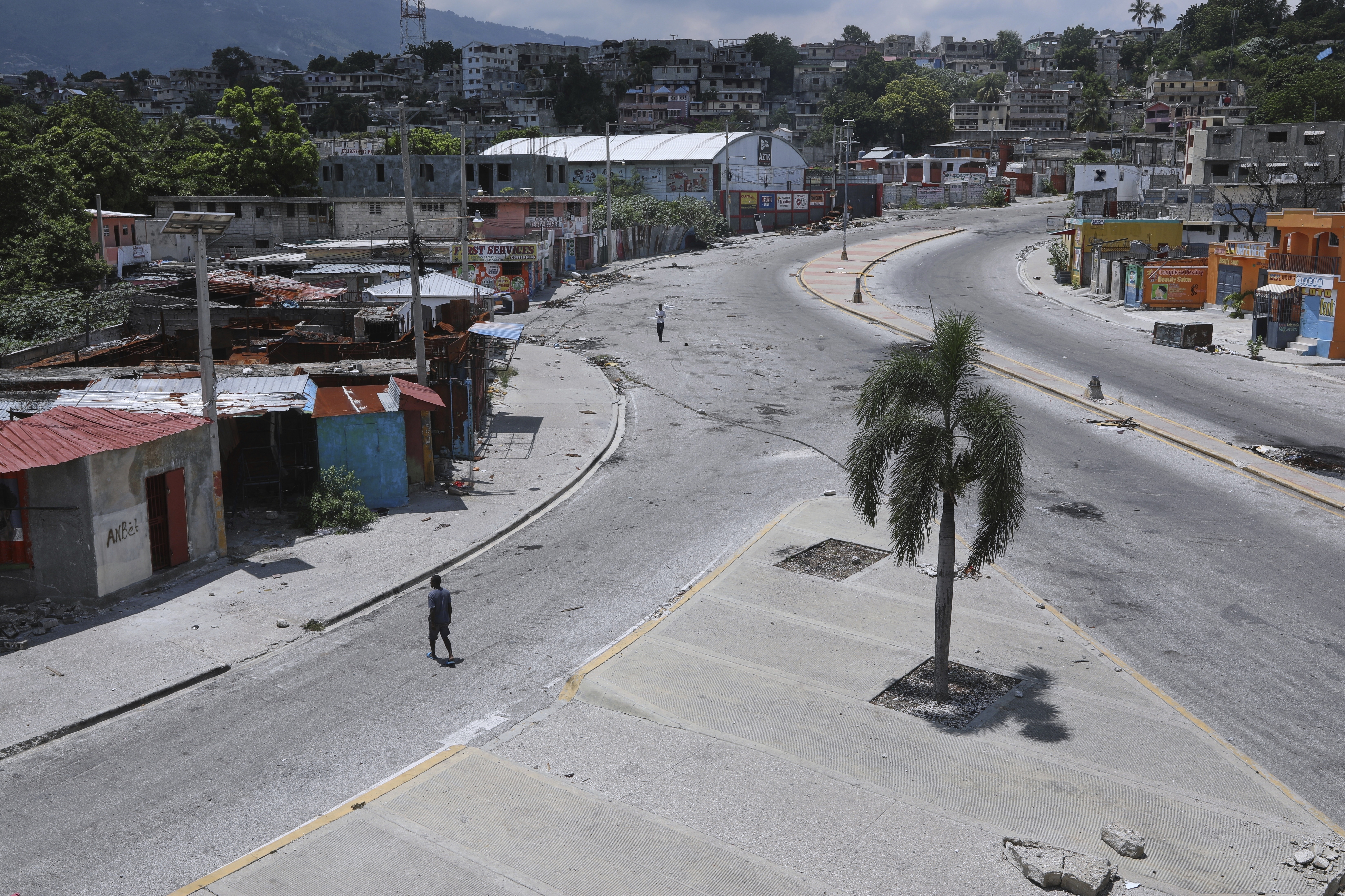 A main street is empty due to insecurity in the Delmas neighborhood of Port-au-Prince, Haiti, Tuesday, Sept. 2, 2025. (Odelyn Joseph - AP)