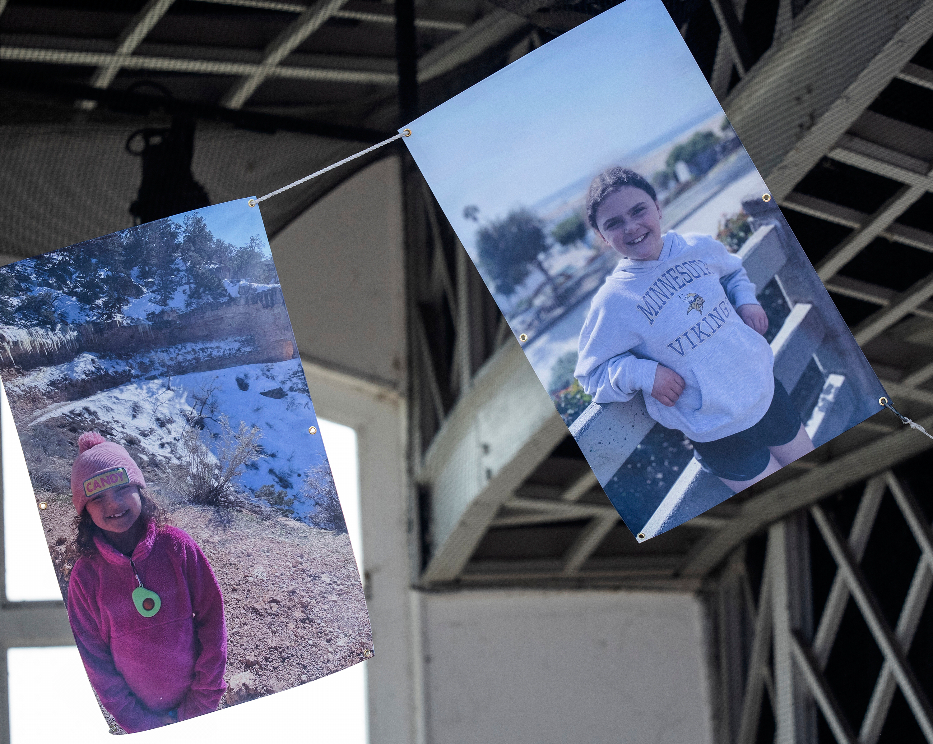 Images of Harper Moyski hung over the stage at the celebration of life for school-shooting victim Harper Moyski at the Lake Harriet Bandshell in Minneapolis, Minn., on Sunday, Sept. 14, 2025 (Richard Tsong-Taatarii - Star Tribune)