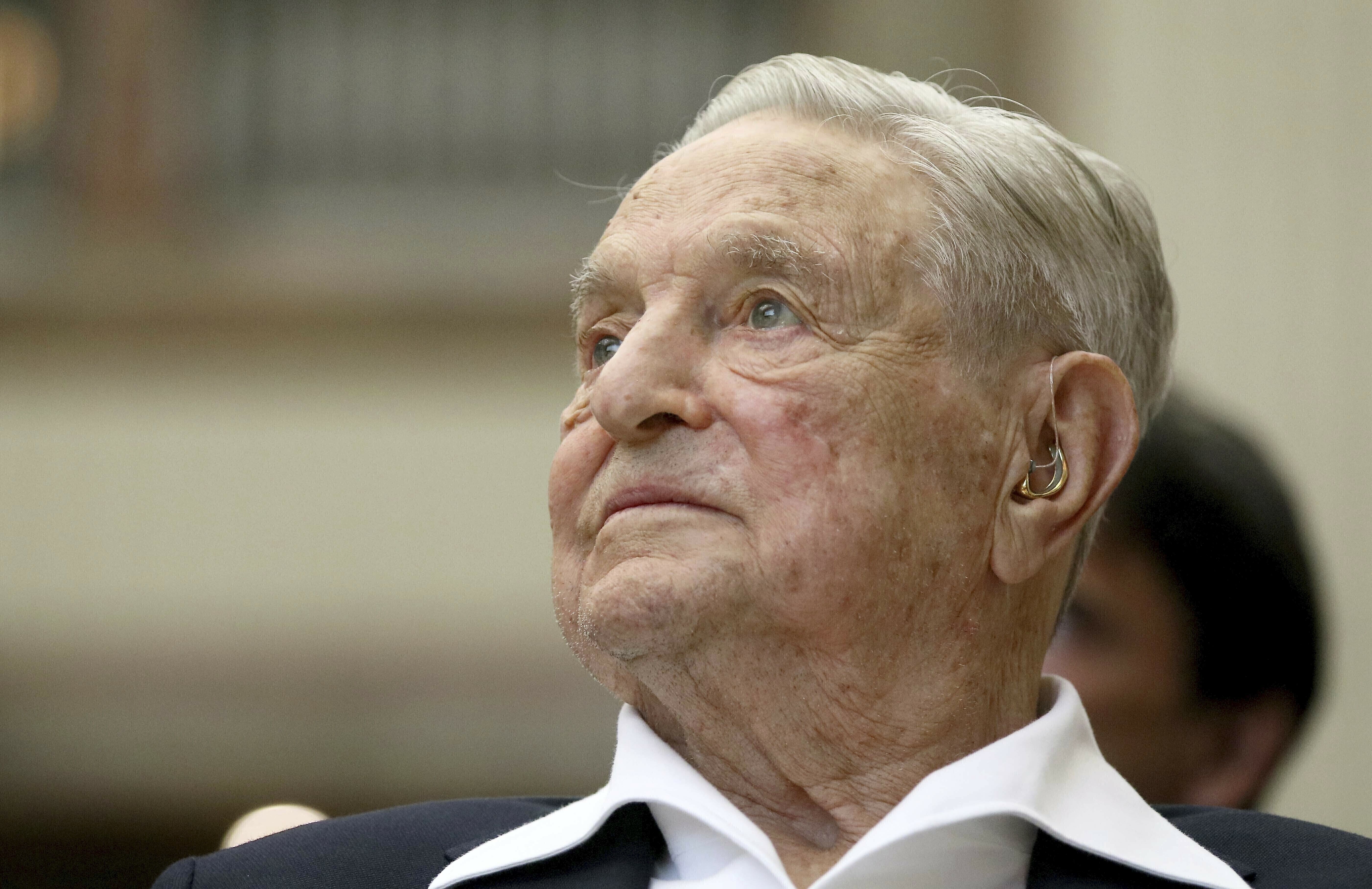 FILE - George Soros, founder and chairman of the Open Society Foundations, attends the Joseph A. Schumpeter award ceremony in Vienna, Austria, June 21, 2019. (Ronald Zak - AP)