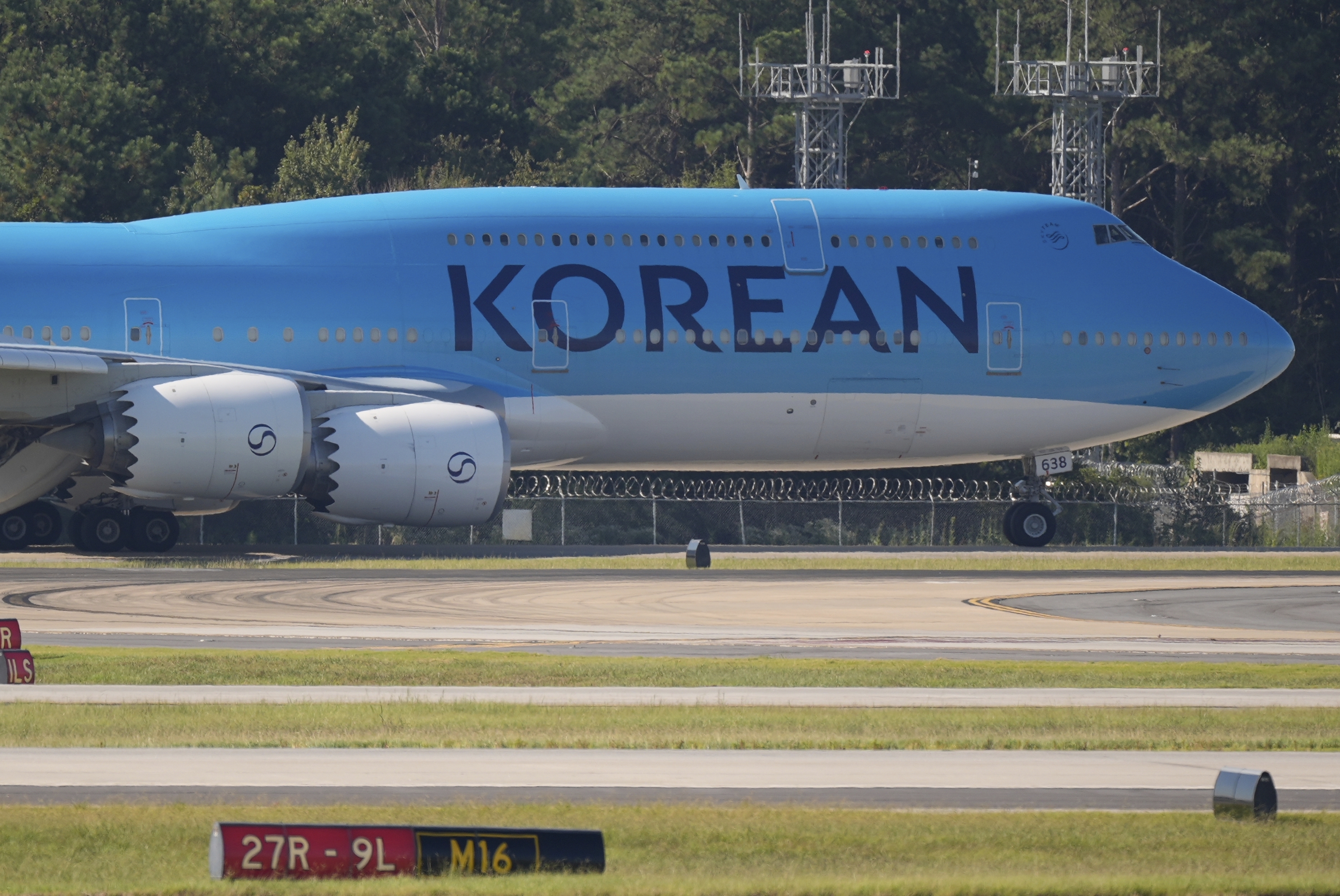 A Korean Air plane arrives at Hartsfield-Jackson International Airport in Atlanta, Wednesday, Sept. 10, 2025, in Atlanta. (Mike Stewart - AP)