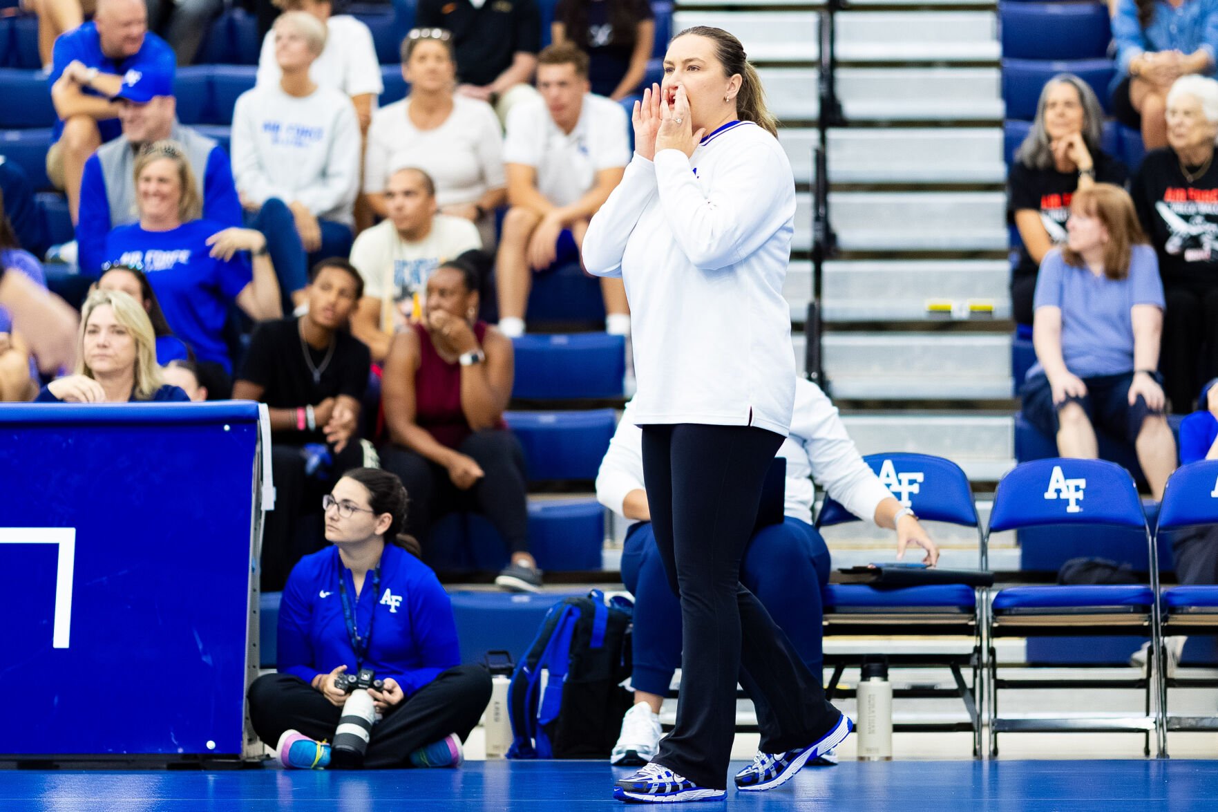 Air Force volleyball coach Macey Donathan has the Falcons out to a 6-0 start, already doubling last season's win total. (U.S Air Force photo by Ray Bahner)
