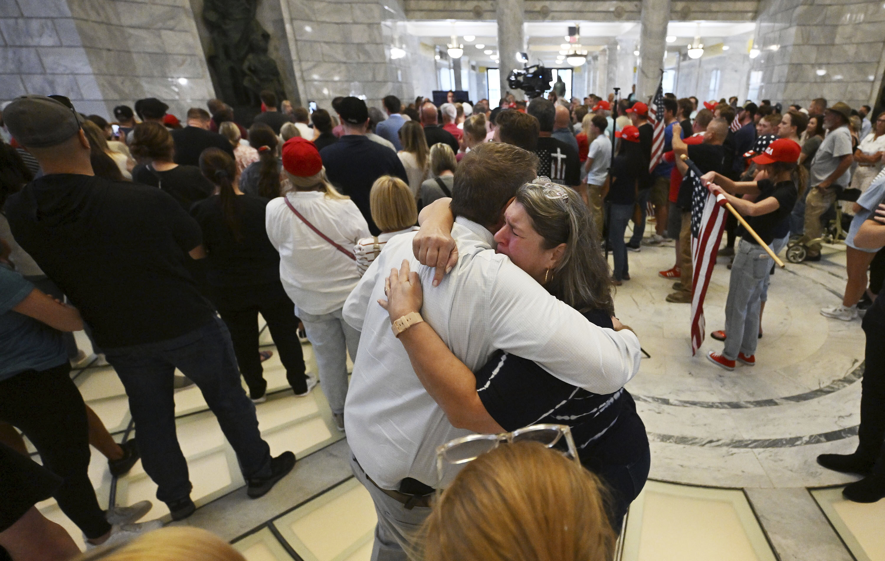 Members of the community gather at the Capitol in Salt Lake City to honor Charlie Kirk after he was shot at an event at Utah Valley University and later died at a local hospital, on Wednesday, Sept. 10, 2025. (Scott G Winterton - The Deseret News)
