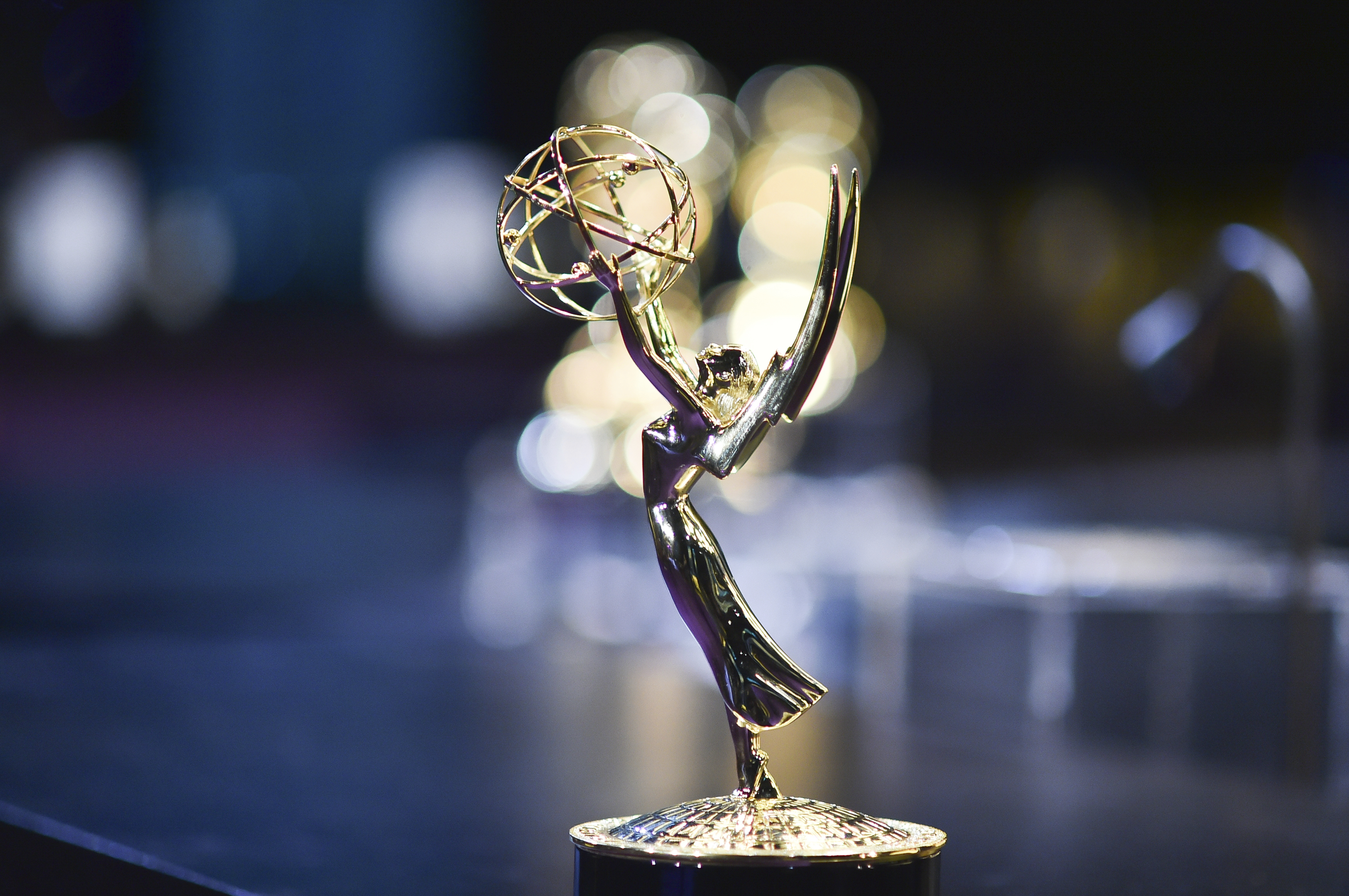 An Emmy statuette is pictured during the 77th Primetime Emmy Awards red carpet rollout on Thursday, Sept. 11, 2025, in Los Angeles. (Richard Shotwell - Invision)