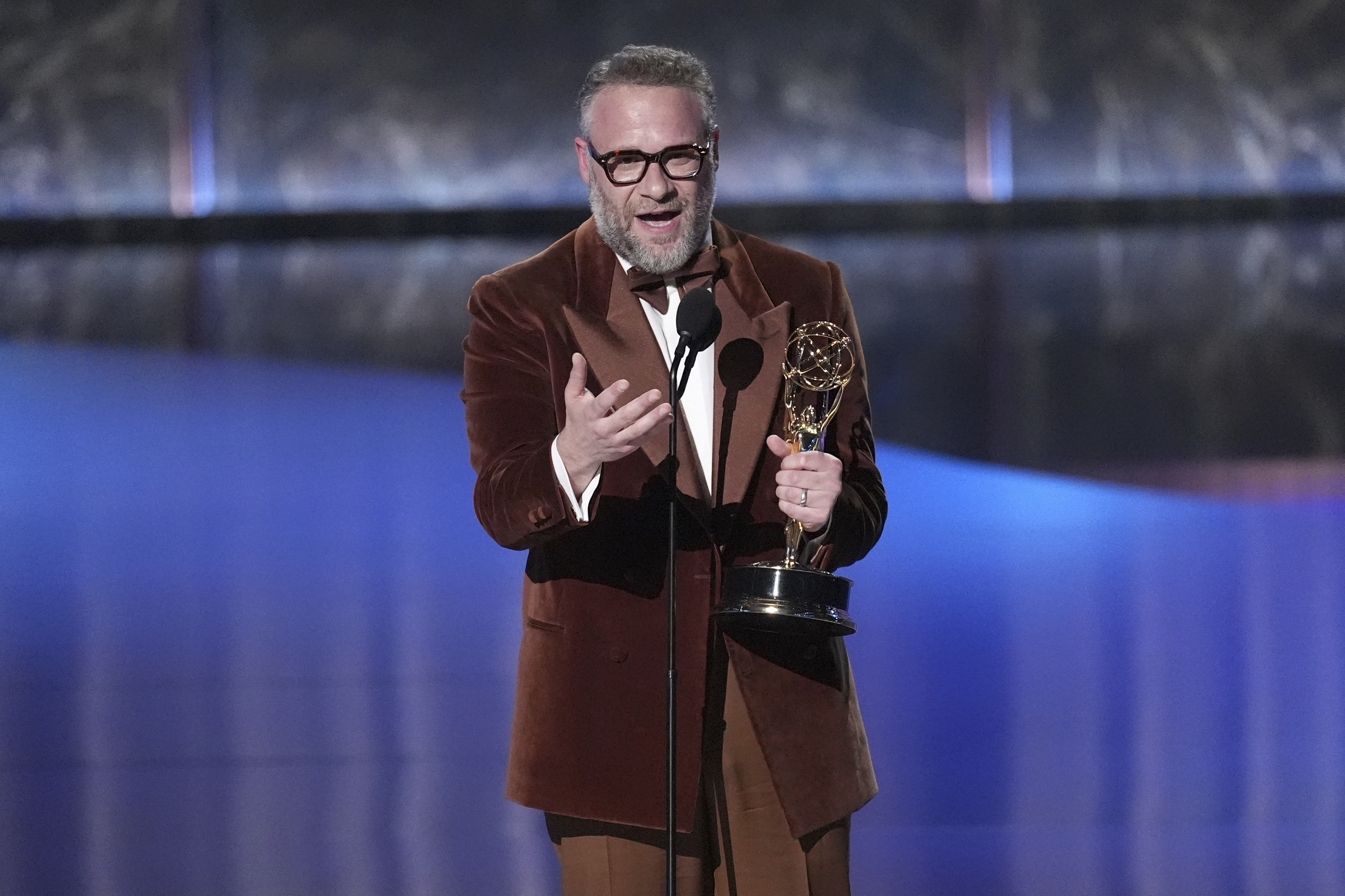 Seth Rogen accepts the award for outstanding lead actor in a comedy series for 