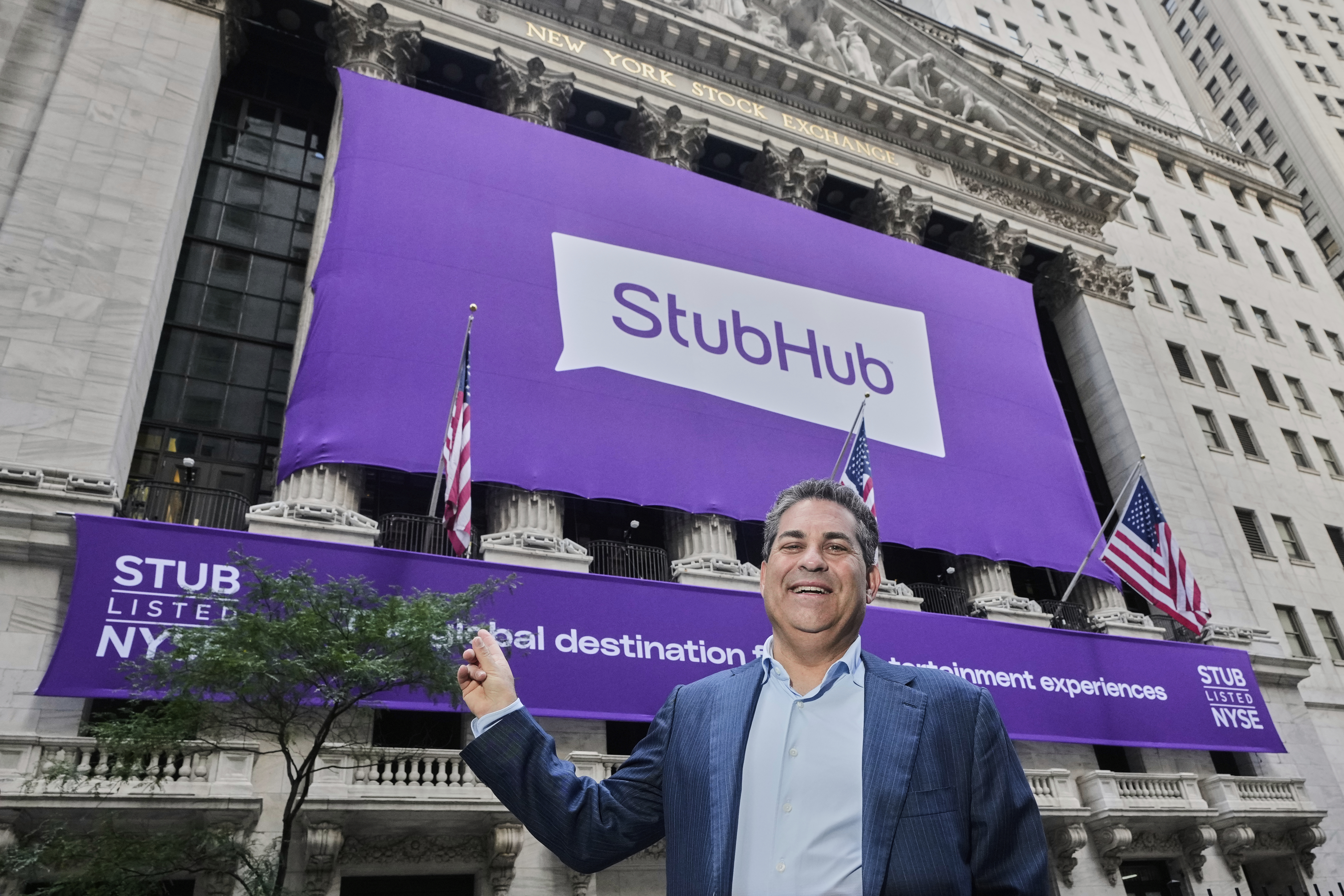 Ticket marketplace StubHub slips on the public stage in its trading debut on Wall Street