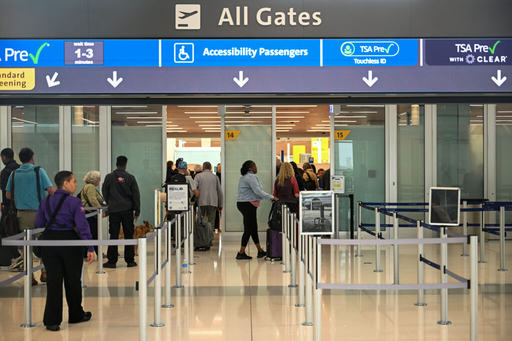Security checkpoint at Denver International Airport