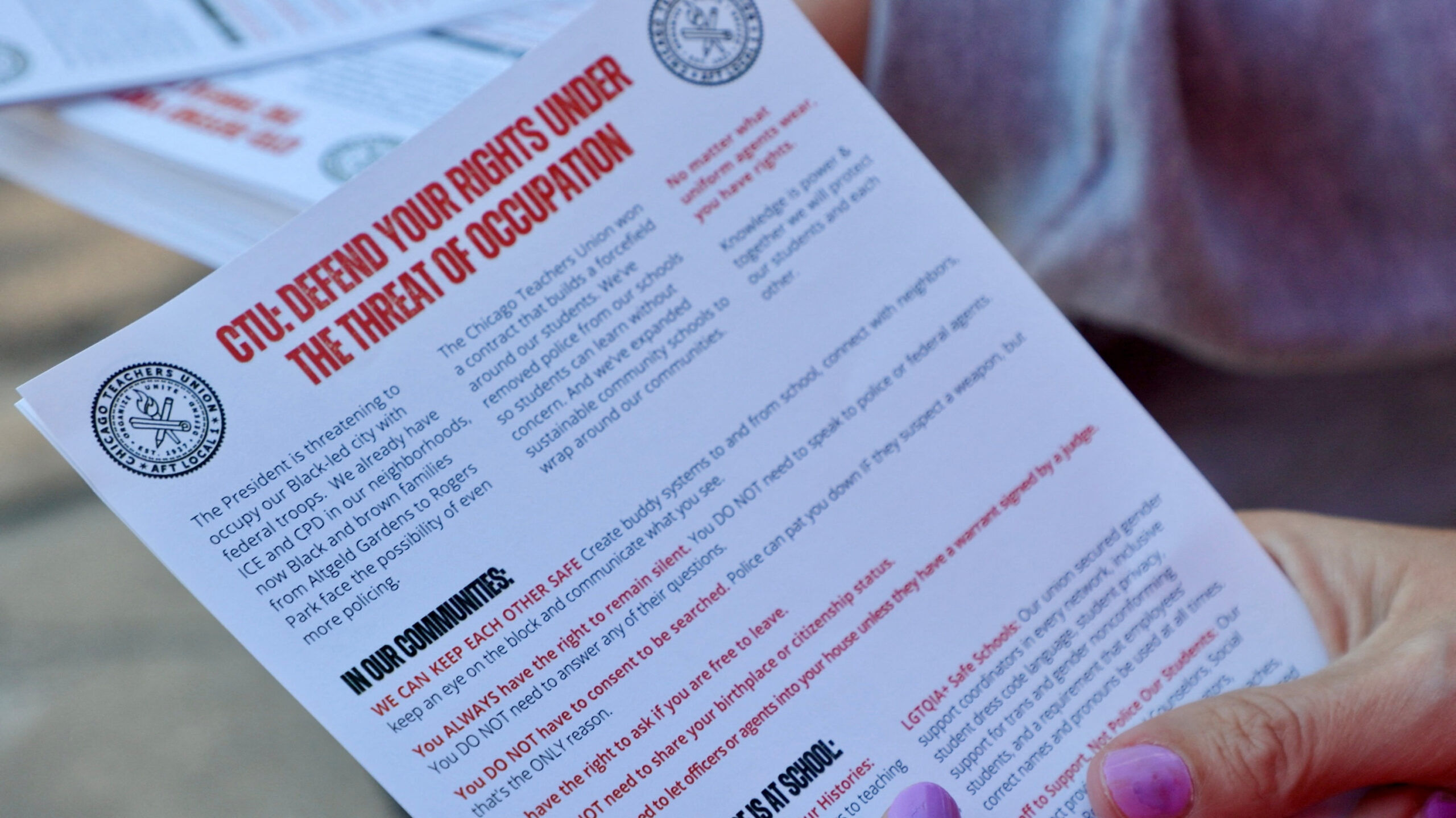 ICE raids prompt new school leaflets: ‘Know your rights’