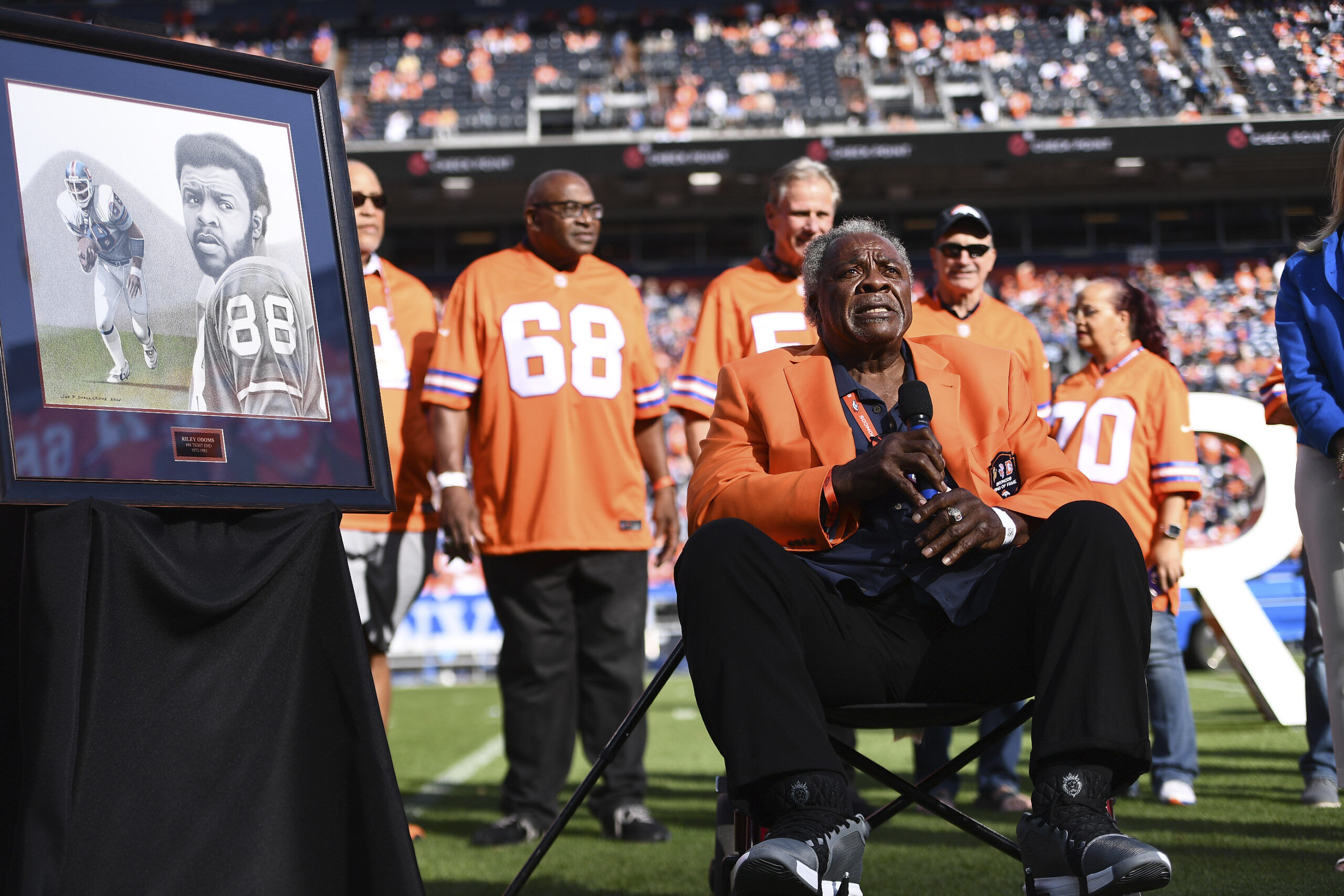 Ex-Broncos star Riley Odoms back in Denver a year after tragic car accident following Ring of Fame induction