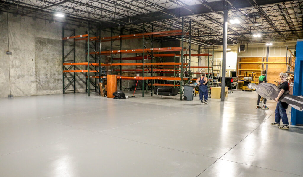 First public look at the additional backstage space the Buntport Theater collective has gained by buying the warehouse it has performed in since 2000. The purchase triples the company's space. JOHN MOORE/DENVER GAZETTE