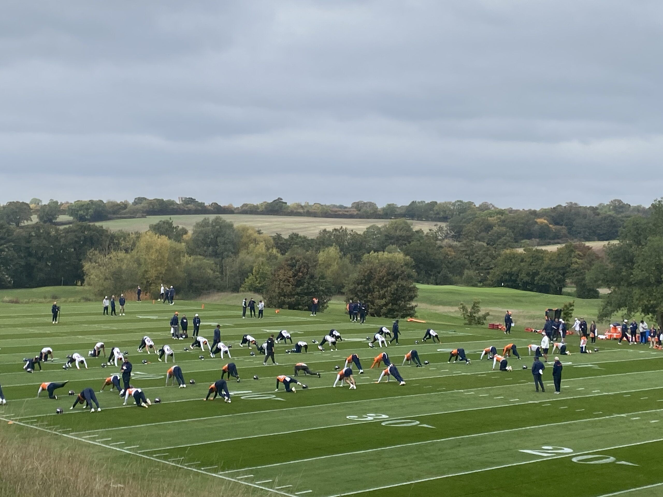Broncos practice on ‘Field of Dreams’ English countryside before facing Jets in London