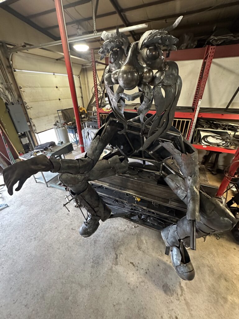 Jodie Bliss's under-construction troll set for Palmer Lake. Photo courtesy Jodie Bliss