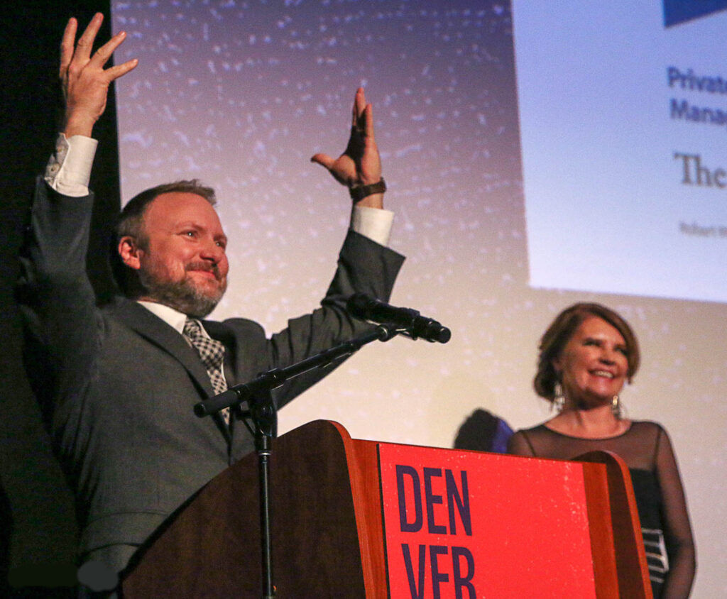 Colorado-raised writer-director Rian Johnson was the King of Denver when he was honored with the John Cassavetes Award at the 2019 Denver Film Festival. (John Moore, The Denver Gazette)