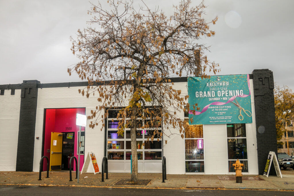 The exterior of the new Ballyhooo Table & Stage, which has its grand opening on Nov. 1 in northwest Denver. (John Moore, The Denver Gazette)