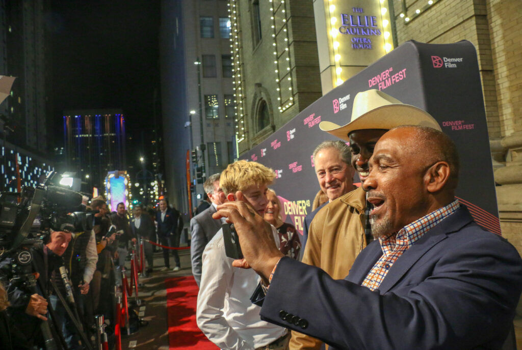 Former Broncos great Mark Jackson walks the red carpet before the Denver Film Festival's world-premiere screening of the new Netflix documentary 'Elway' at the Ellie Caulkins Opera House in Denver, Colo. Nov. 8, 2025. (John Moore, The Denver Gazette)