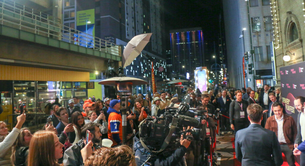 A look at the red carpet before the Denver Film Festival's world-premiere screening of the new Netflix documentary 'Elway' at the Ellie Caulkins Opera House in Denver, Colo. Nov. 8, 2025. (John Moore, The Denver Gazette)