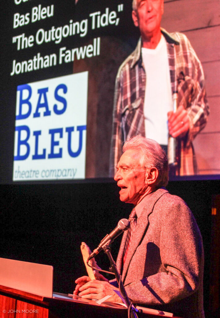 Jonathan Farwelll accepts the 2016 Colorado Theatre Guild Henry Awards as outstanding actor for 'The Outgoing Tide.' (John Moore, Denver Gazette)