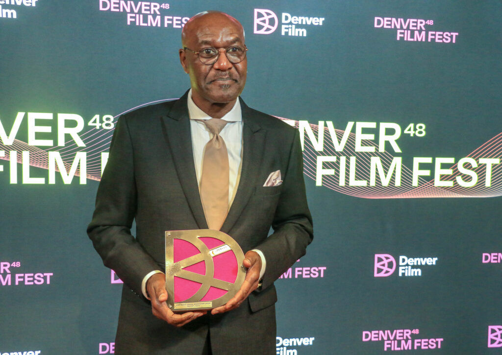 Delroy Lindo accepts the Denver Film Festival's Career Achievement Award on Nov. 1, 2025, at the Sie FilmCenter. (John Moore, The Denver Gazette)