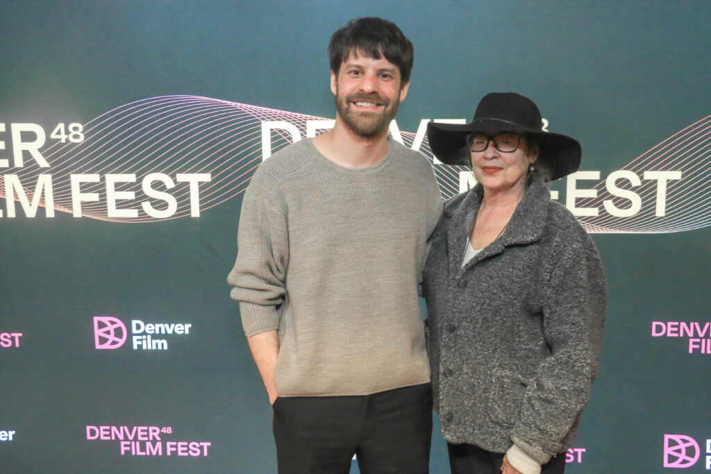 Charlie Polinger, director of 'The Plague,' was greeted after Saturday's Denver Film Festival screening by Cynthia Blunck of Denver. She's aunt to Everett Blunck, the now 15-year-old who plays the protagonist, Ben. (John Moore, Denver Gazette)