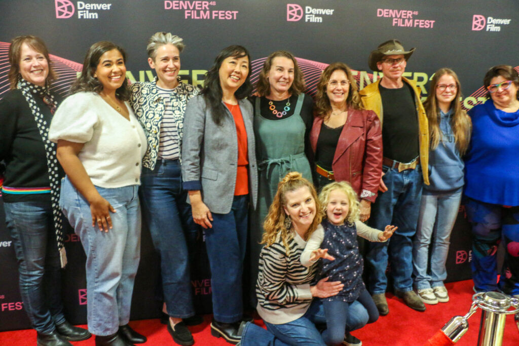 Cast, crew, and town residents at the Denver Film Festival's screening of the documentary 'Creede U.S.A.' on Nov. 4, 2025, at the Holiday Theater. (John Moore, The Denver Gazette)