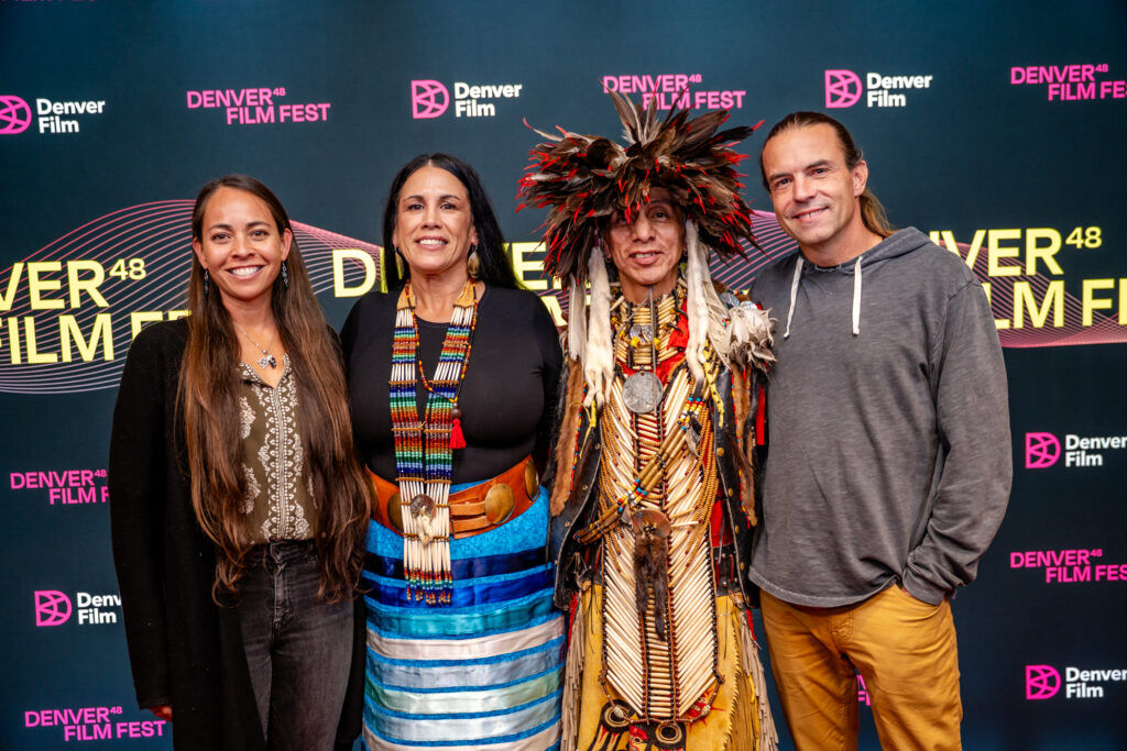 From left: Director Dewi Sungai, Kimberly Davis, Thomas Yellow Horse Davis and cinematographer Jason Houston of the short documentary 'For the People,' a featured Colorado short documentary in the 2025 Denver Film Festival. (Beau Ngu for Denver Film)