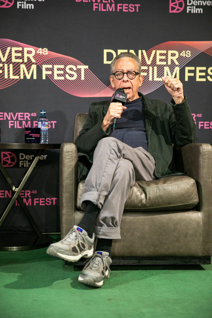 Retired Newsweek film critic David Ansen talks during a Denver Film Festival creative conversation on film criticism held Nov. 7, 2025, at the Tattered Cover Book Store. (Jason DeWitt for Denver Film)