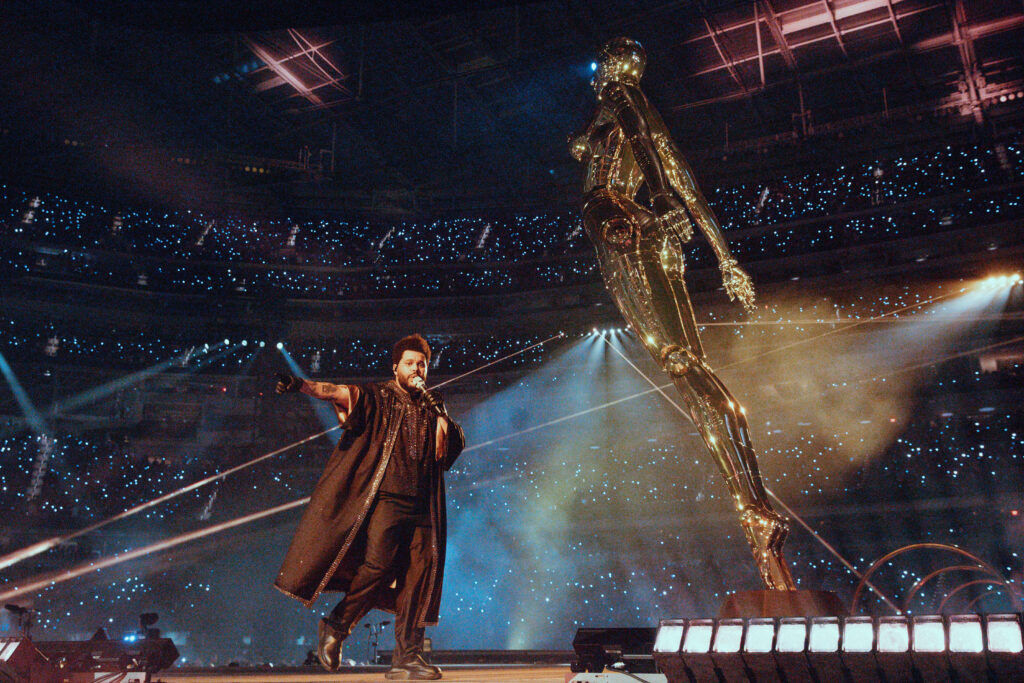 The Weeknd appearing in his stadium show earlier this year in Los Angeles. (Photo by Kevin Wong)